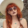 Women's Oversize Round Floral Rimless Frame A520 sold by ZeroUV