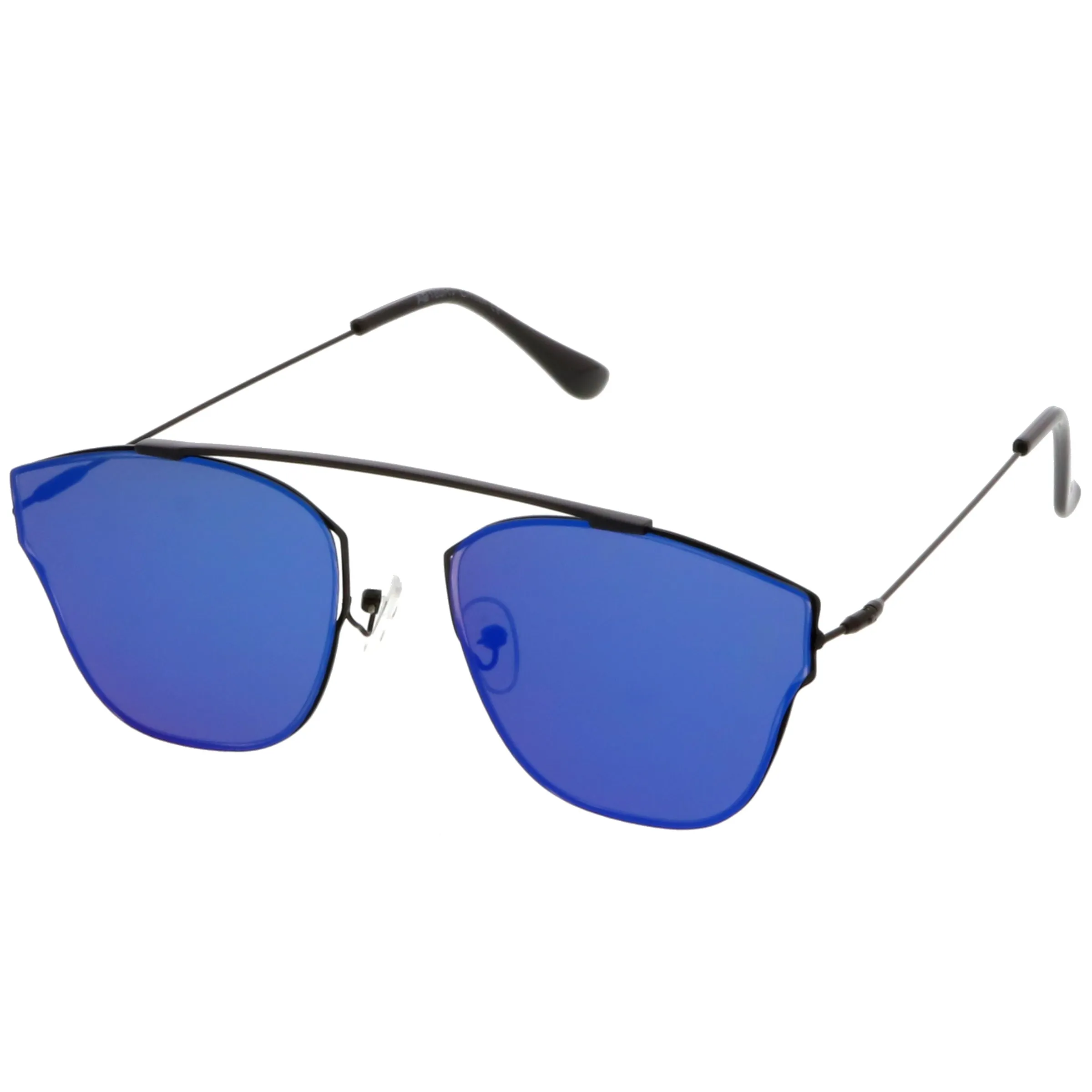 Ulture Slim Modern metal Crossbar Mirror Flat Lens Sunglasses A652 sold by ZeroUV product image thumbnail 5