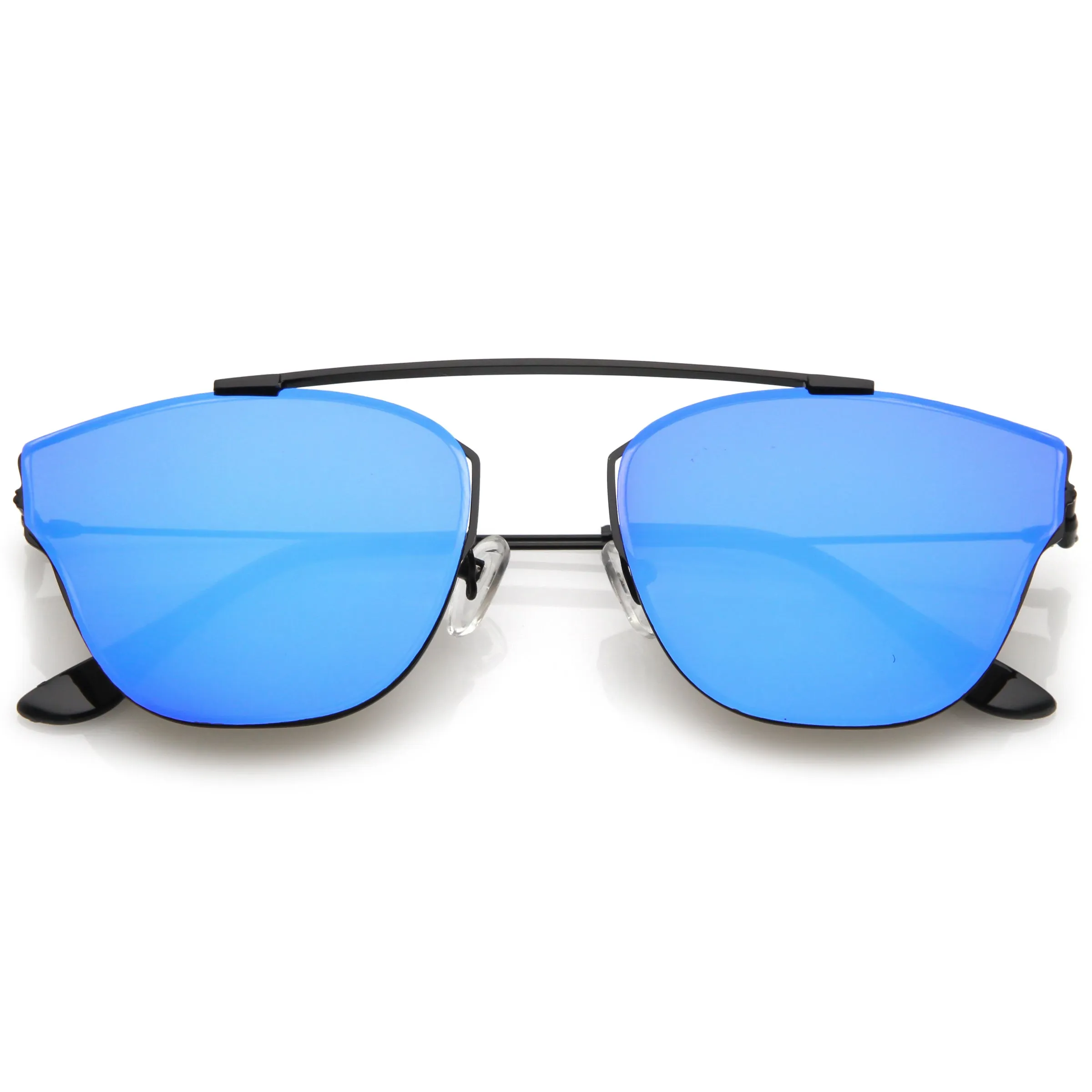 Ulture Slim Modern metal Crossbar Mirror Flat Lens Sunglasses A652 sold by ZeroUV product image thumbnail 4