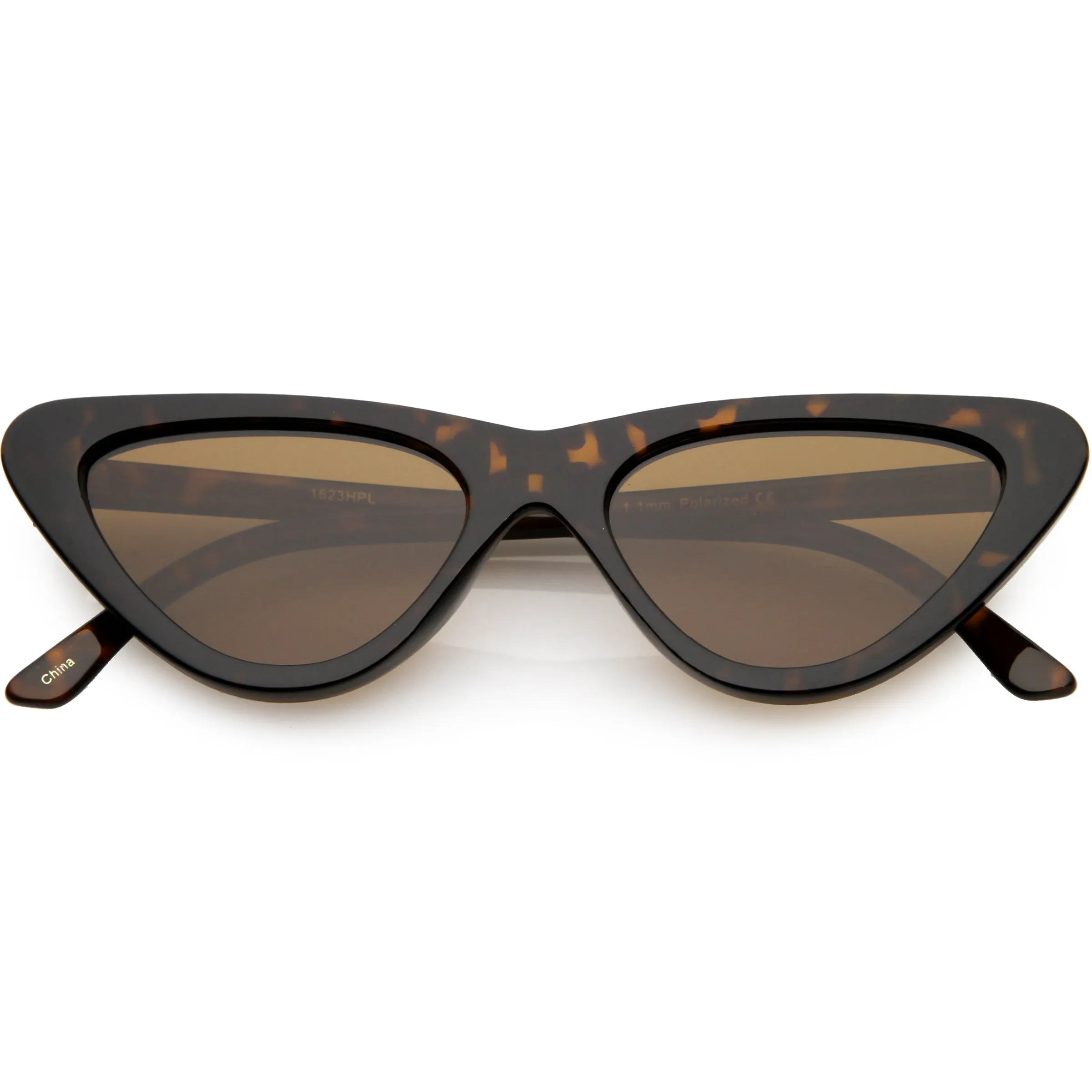 Polarized Neutral Colored Lens Small Thick Cat Eye Sunglasses C927 sold by ZeroUV