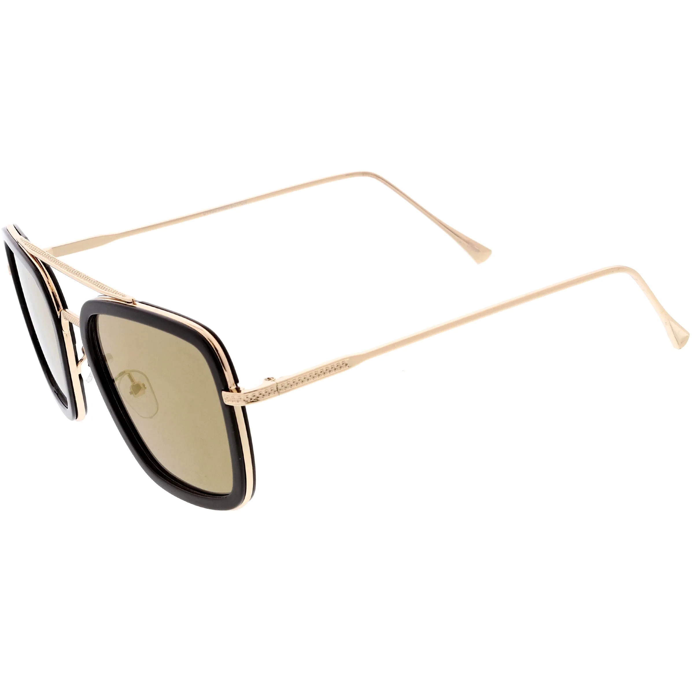 Stark Flight Superhero Pilot Metal Crossbar Accent Square Sunglasses C994 sold by ZeroUV product image thumbnail 3