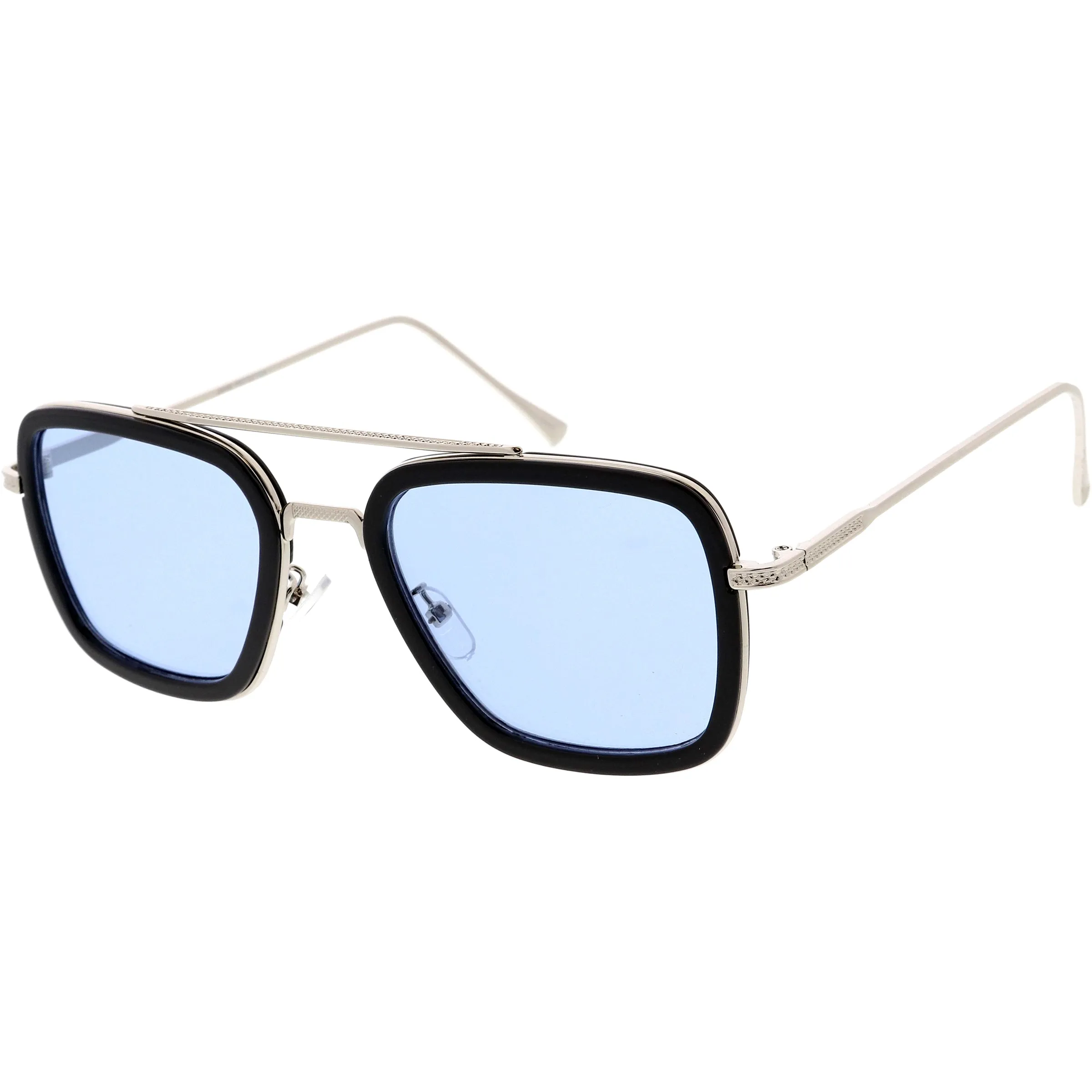 Stark Flight Superhero Pilot Metal Crossbar Accent Square Sunglasses C994 sold by ZeroUV product image thumbnail 5
