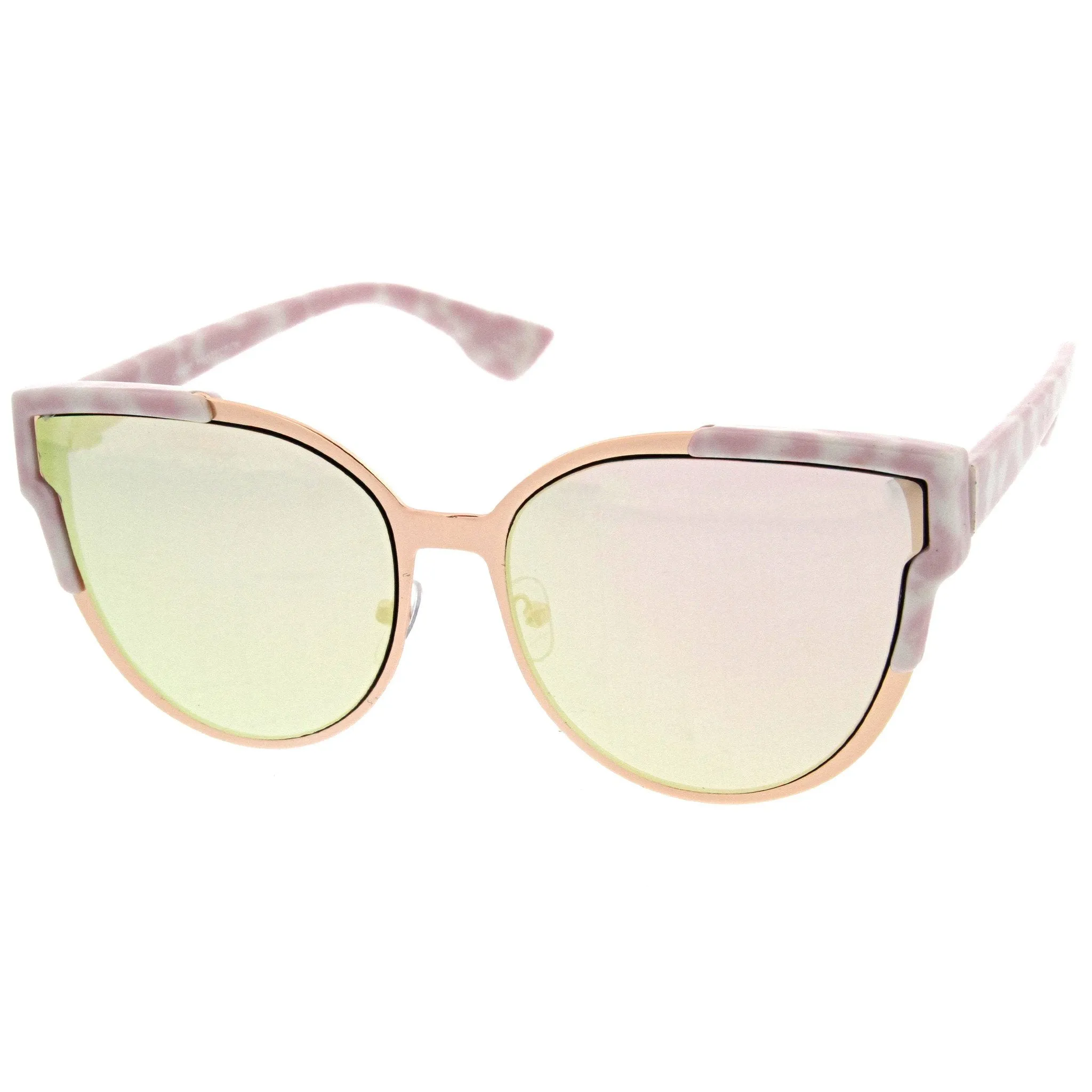 Women's Infinity Mirrored Flat Lens Marble Print Sunglasses A821 sold by ZeroUV product image thumbnail 2