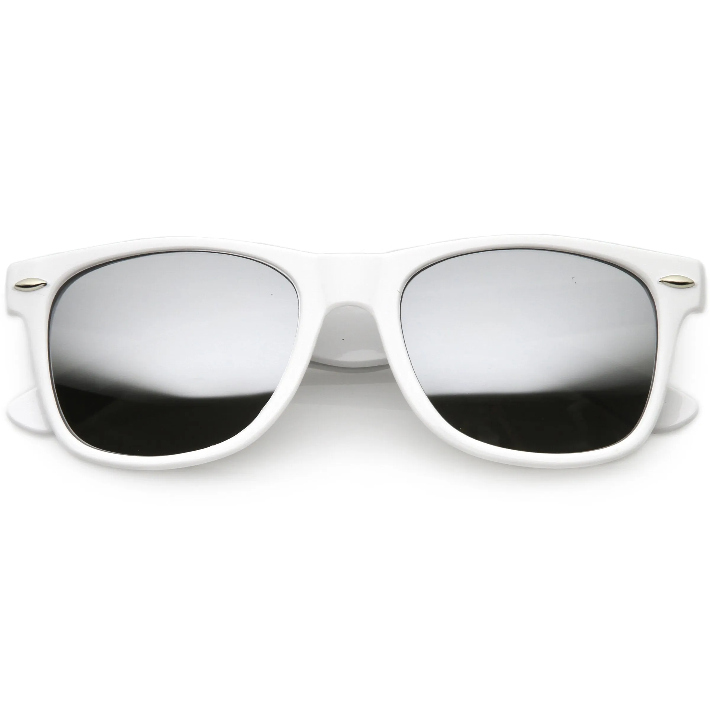 Large Classic Horned Rim Mirrored Lens Sunglasses C769 sold by ZeroUV product image thumbnail 3