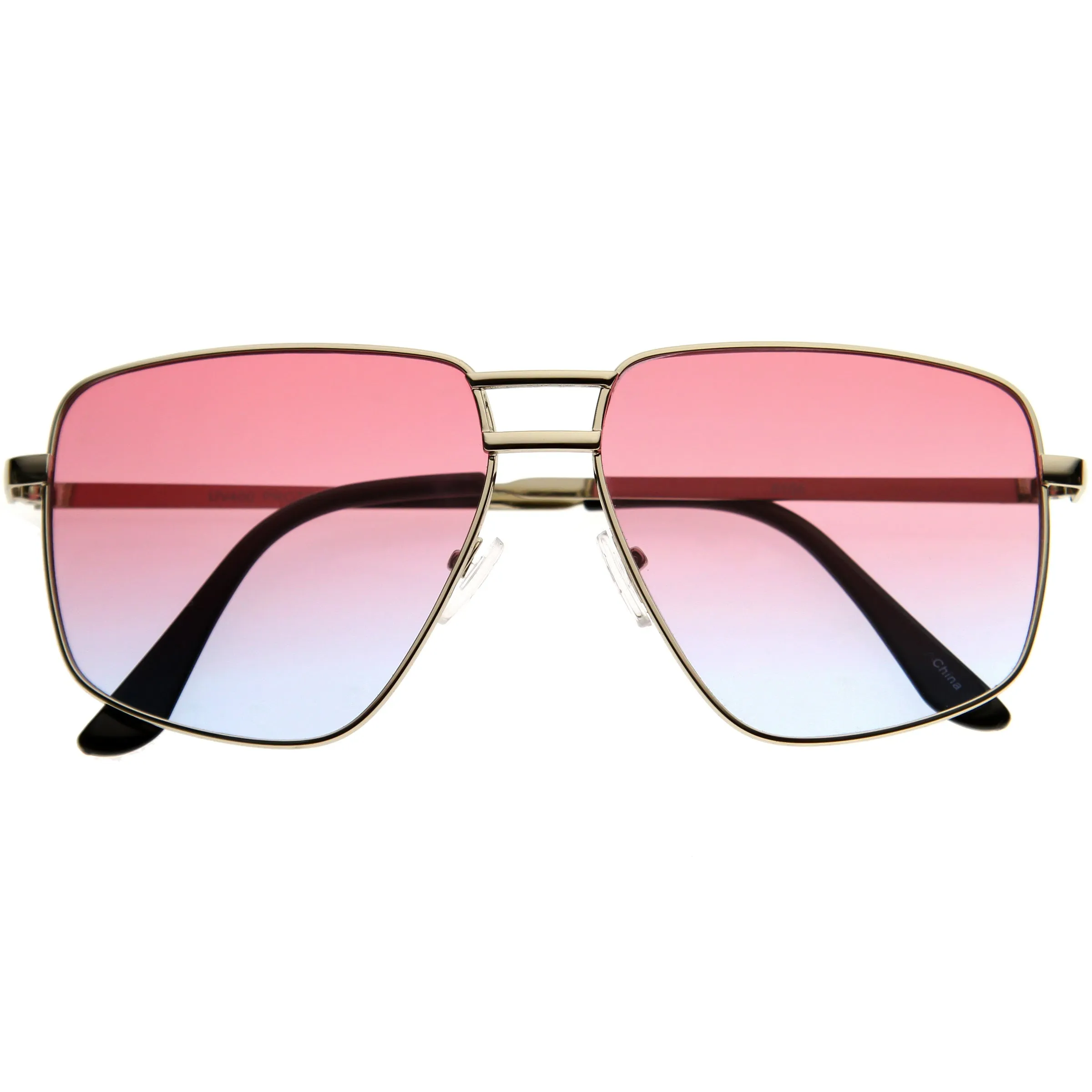 Sleek Retro-Inspired Gradient Lens Square Aviator Sunglasses D316 sold by ZeroUV product image thumbnail 4