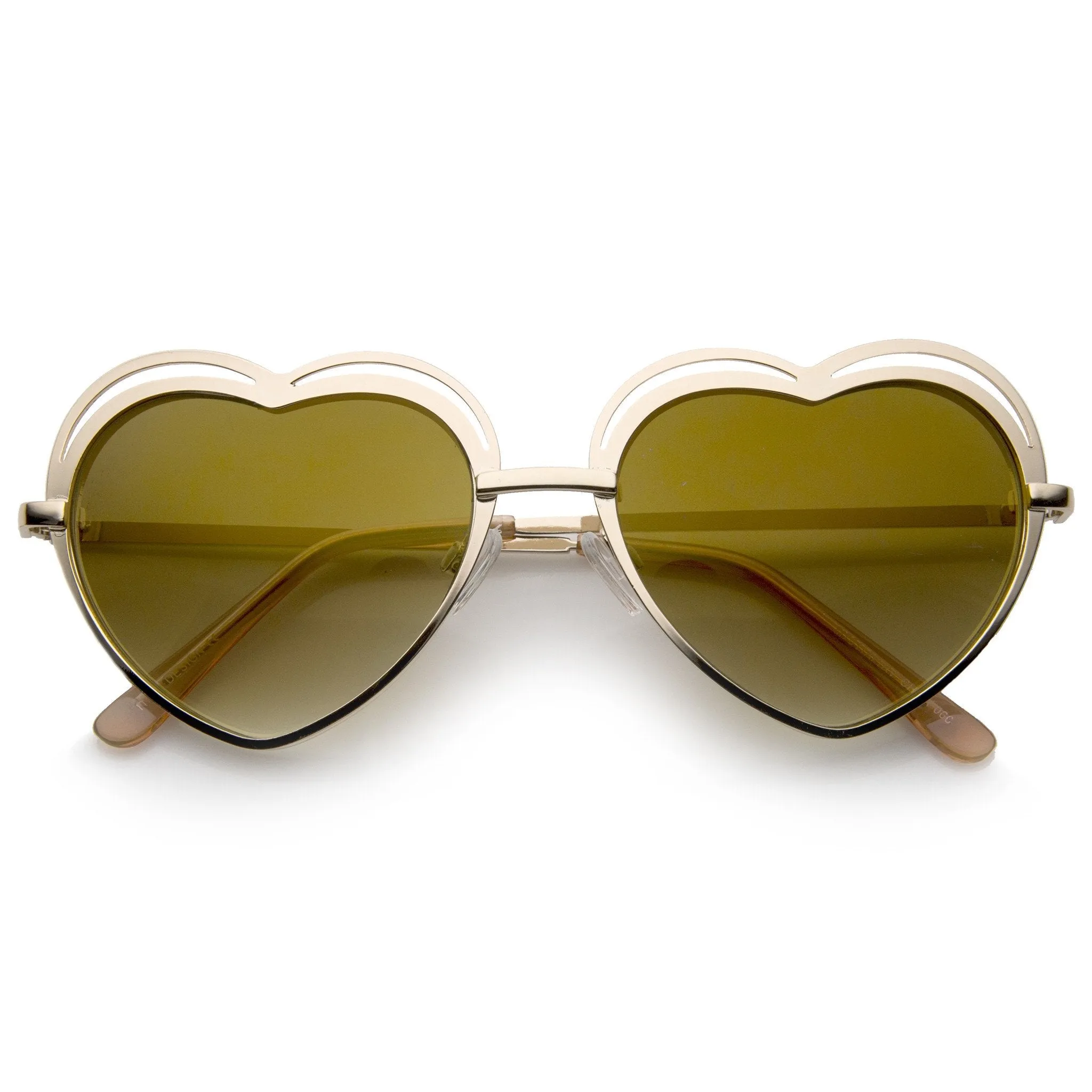 Women's Indie Heart Shape Laser Cut Sunglasses A299 sold by ZeroUV product image thumbnail 2