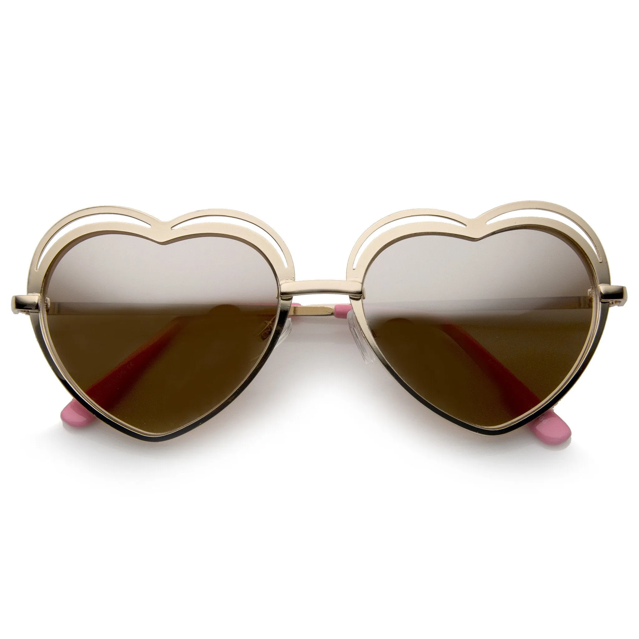 Women's Indie Heart Shape Laser Cut Sunglasses A299 sold by ZeroUV product image thumbnail 3