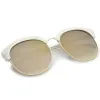 Oversize Metallic Lace Pattern Mirrored Lens Half Frame Sunglasses A548 sold by ZeroUV
