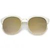 Oversize Metallic Lace Pattern Mirrored Lens Half Frame Sunglasses A548 sold by ZeroUV