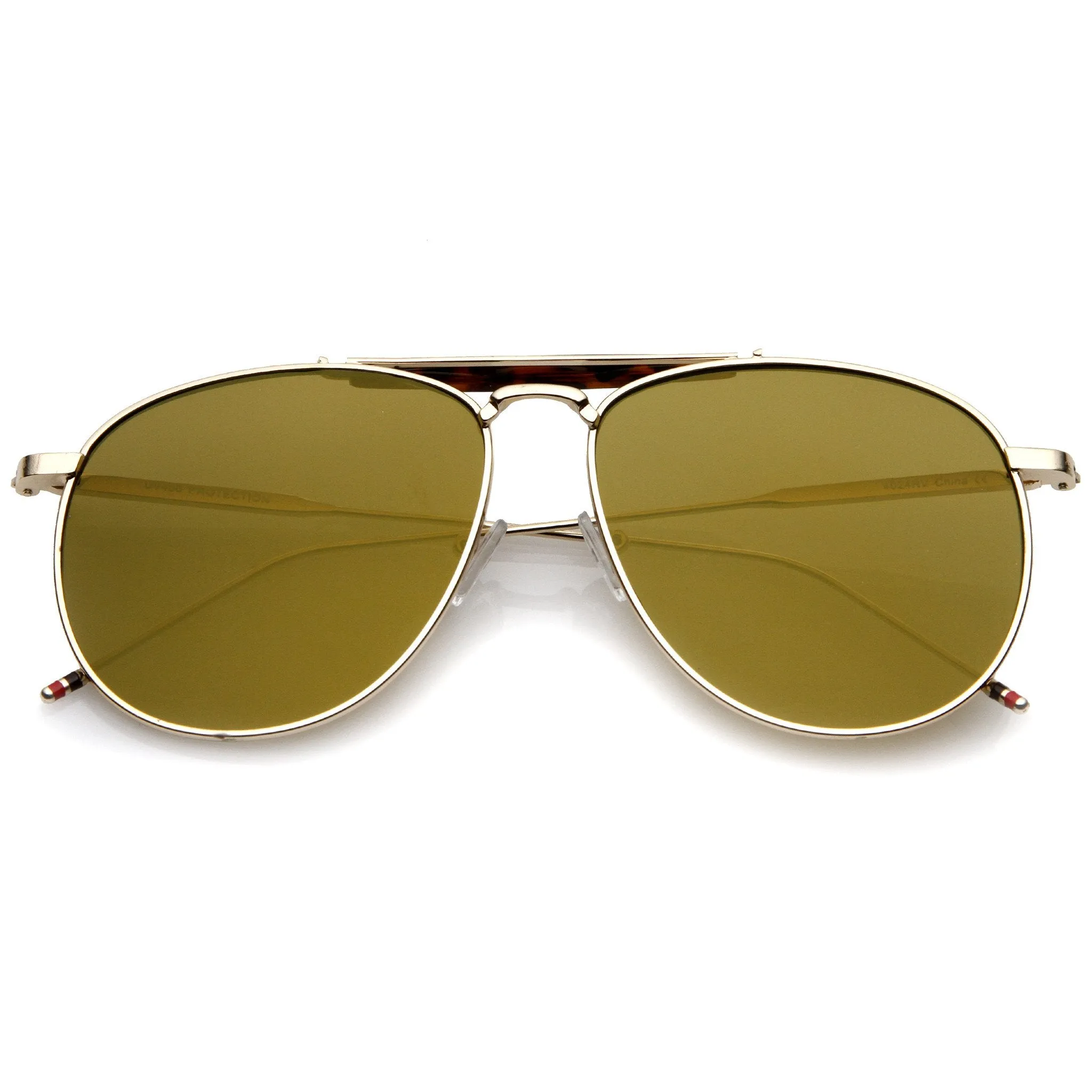 Oversize Round Mirrored Flat Lens Aviator Sunglasses A797 sold by ZeroUV product image thumbnail 5