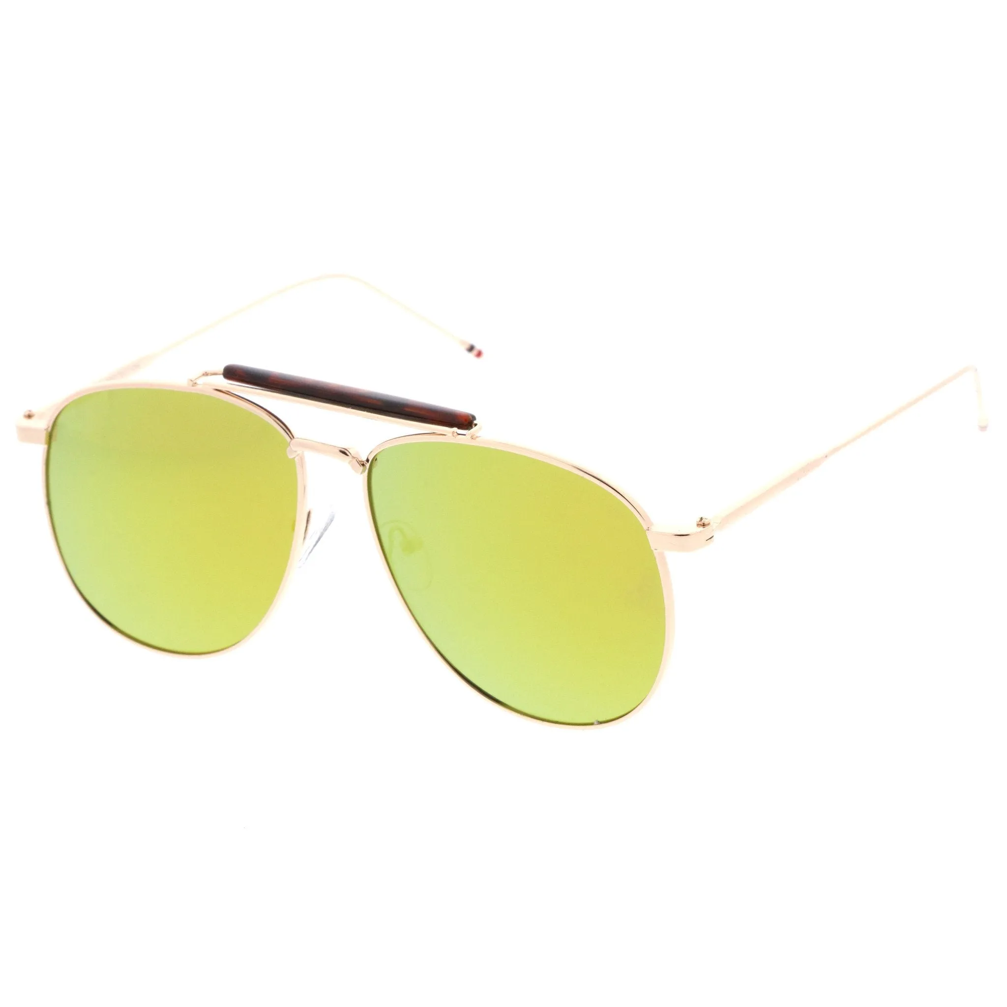 Oversize Round Mirrored Flat Lens Aviator Sunglasses A797 sold by ZeroUV product image thumbnail 2