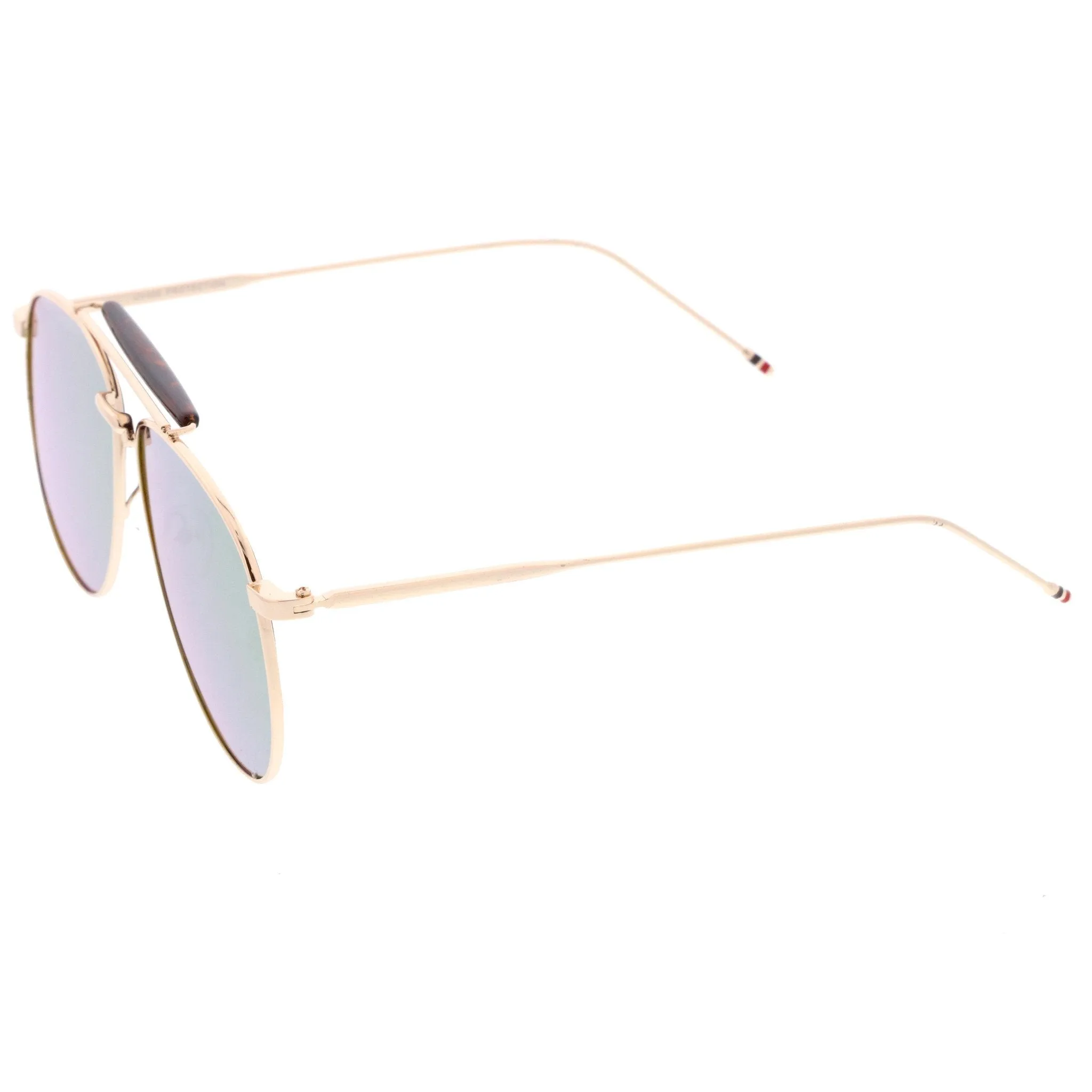 Oversize Round Mirrored Flat Lens Aviator Sunglasses A797 sold by ZeroUV product image thumbnail 3