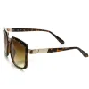Luxury Womens Fashion Metal Temple Oversize Square Sunglasses 9164 sold by ZeroUV