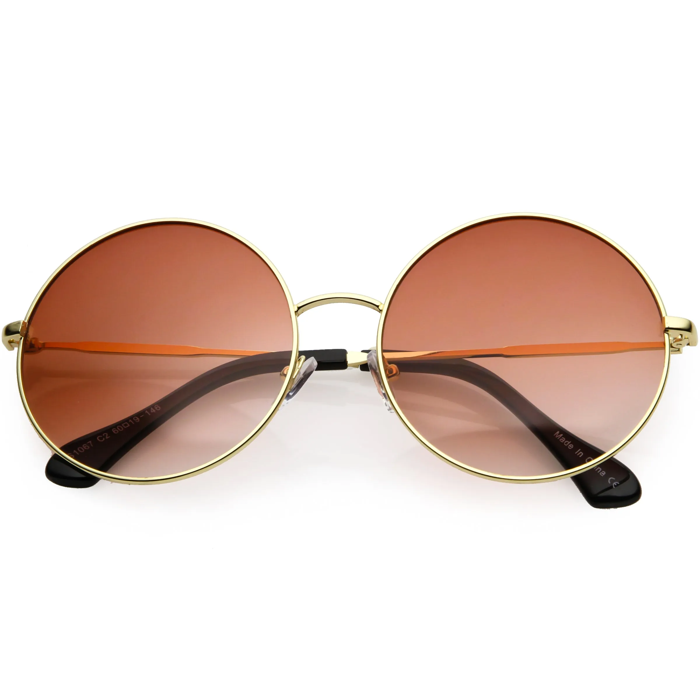 Retro Oversize Color Tone Disco Round Metal Sunglasses C848 sold by ZeroUV