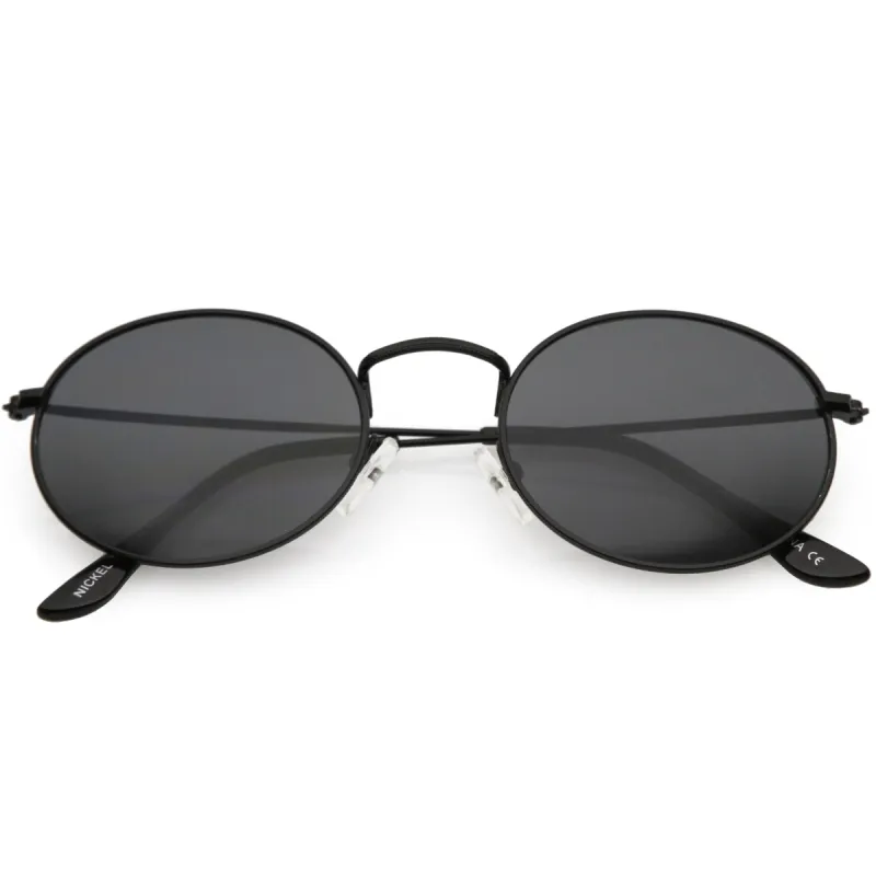 Retro Small 1990's Round Oval Metal Sunglasses C700 sold by ZeroUV