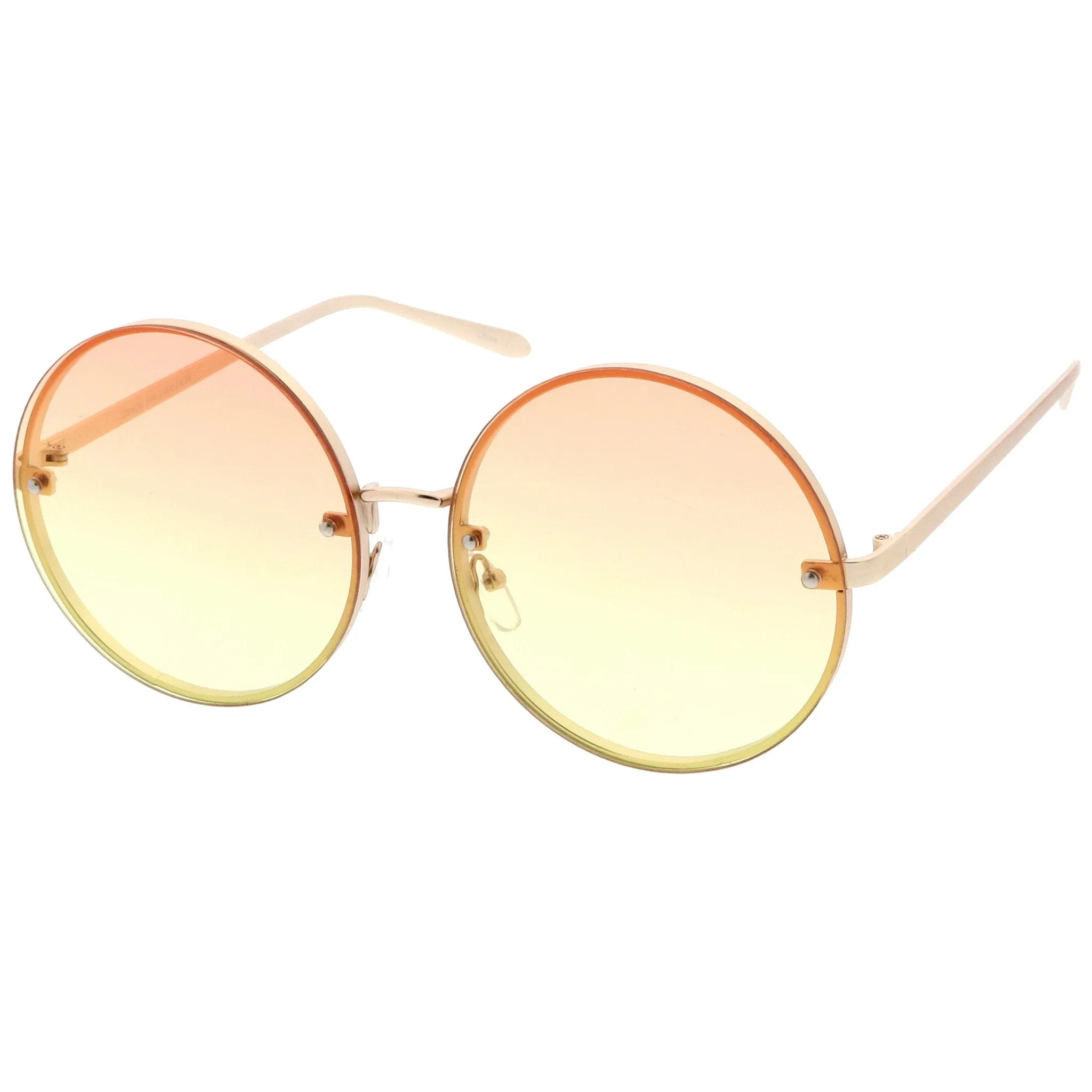 Women's Oversize Indie Gradient Flat Lens Round Sunglasses A892 sold by ZeroUV product image thumbnail 2