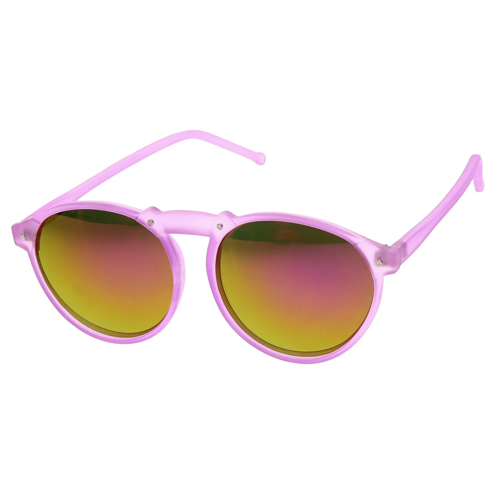 Trendy Retro Frosted Mirror Lens Round Sunglasses 8961 sold by ZeroUV product image thumbnail 2