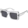 High Fashion Thick Rimmed Neutral Colored Square Sunglasses D102 sold by ZeroUV
