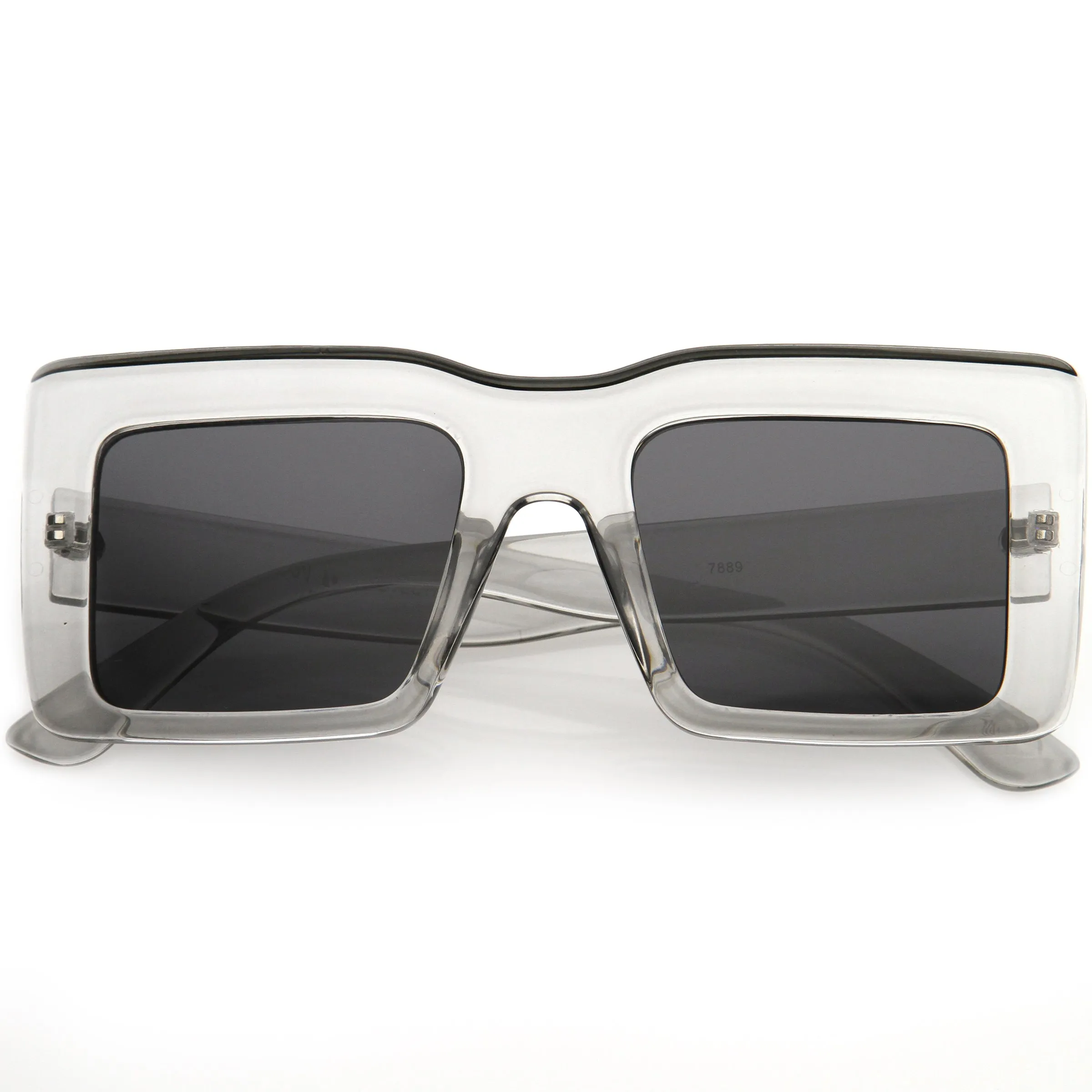 High Fashion Thick Rimmed Neutral Colored Square Sunglasses D102 sold by ZeroUV product image thumbnail 4