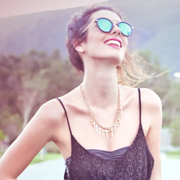 Vintage Steampunk Inspired Round Horned Rim Frame Sunglasses 8591 sold by ZeroUV product image thumbnail 4