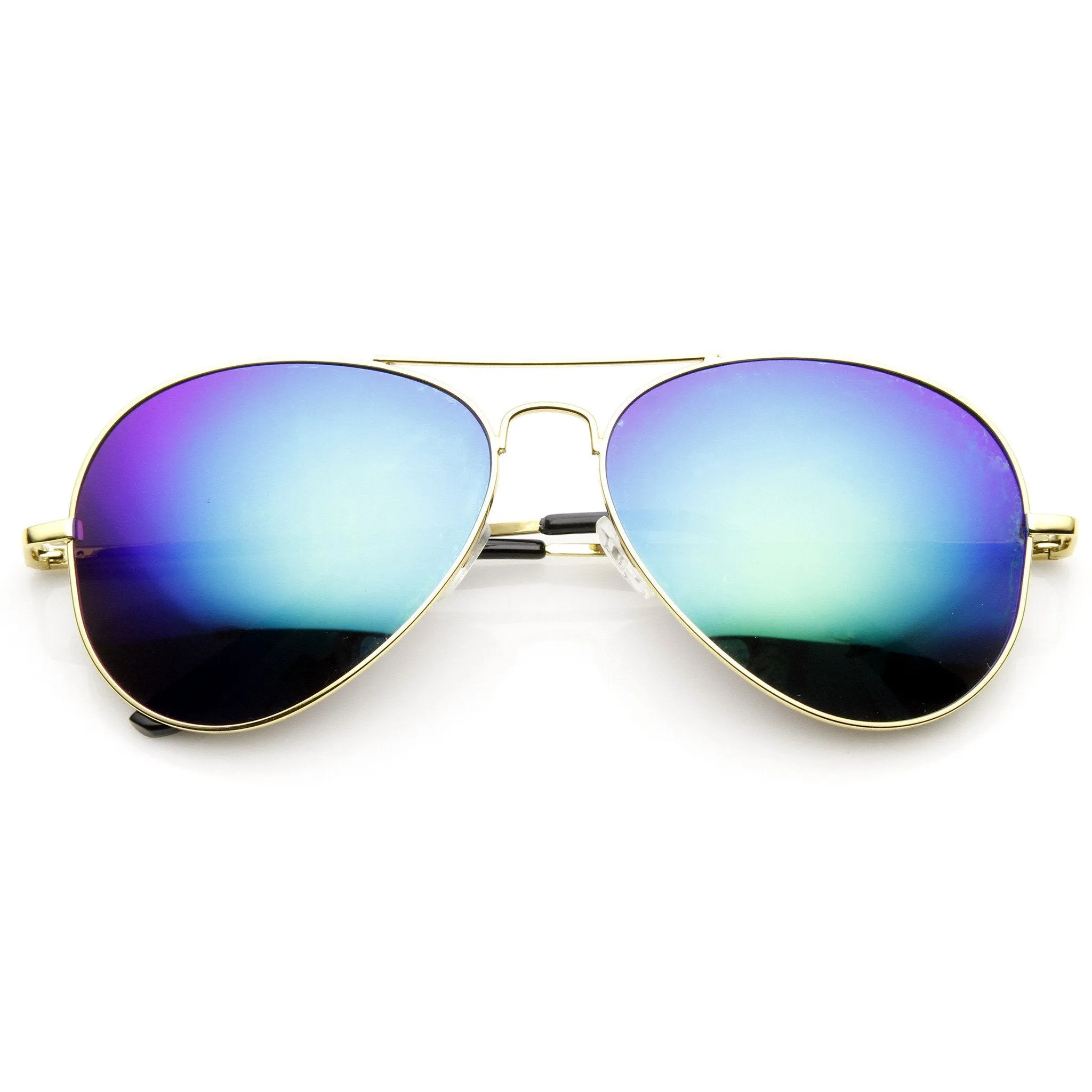Zerouv Full Gold Frame Flash Color Mirrored Lens Sunglasses 1486 sold by ZeroUV