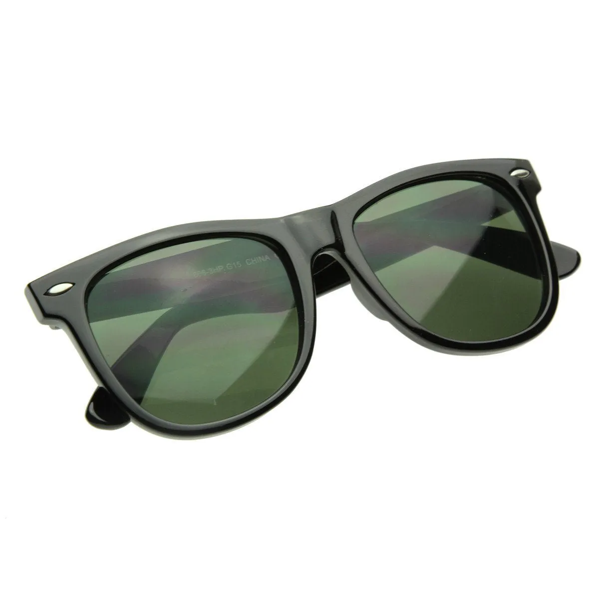 Large Vintage Classic 80s Horned Rim Sunglasses 2373 G15 54mm sold by ZeroUV product image thumbnail 4