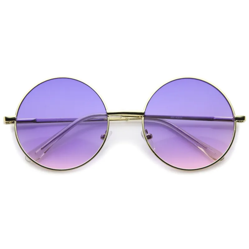 Retro Festival Oversize Round Color Lens Sunglasses A134 sold by ZeroUV
