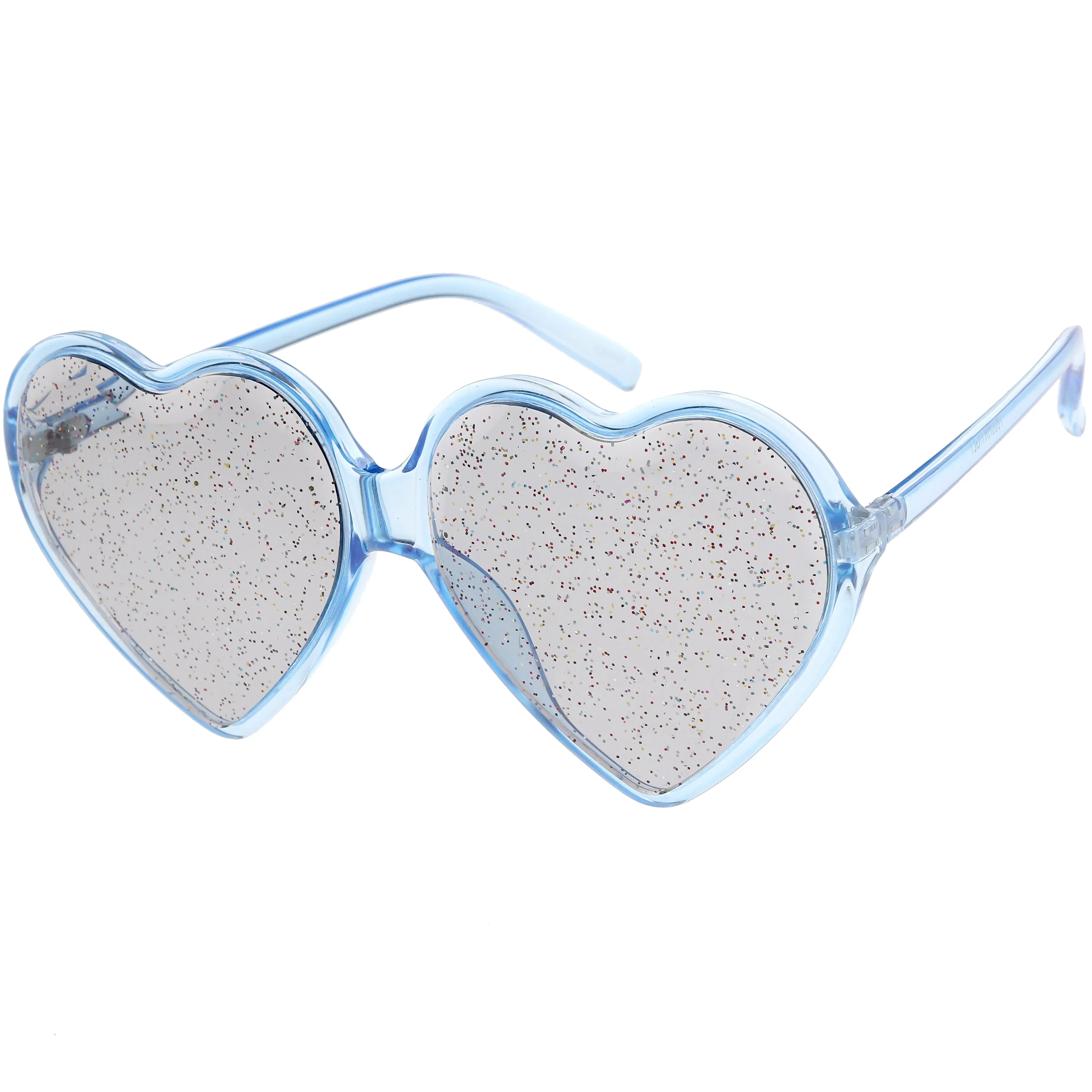 Women's Oversize Novelty Heart Shape Glitter Lens Sunglasses C876 sold by ZeroUV product image thumbnail 5