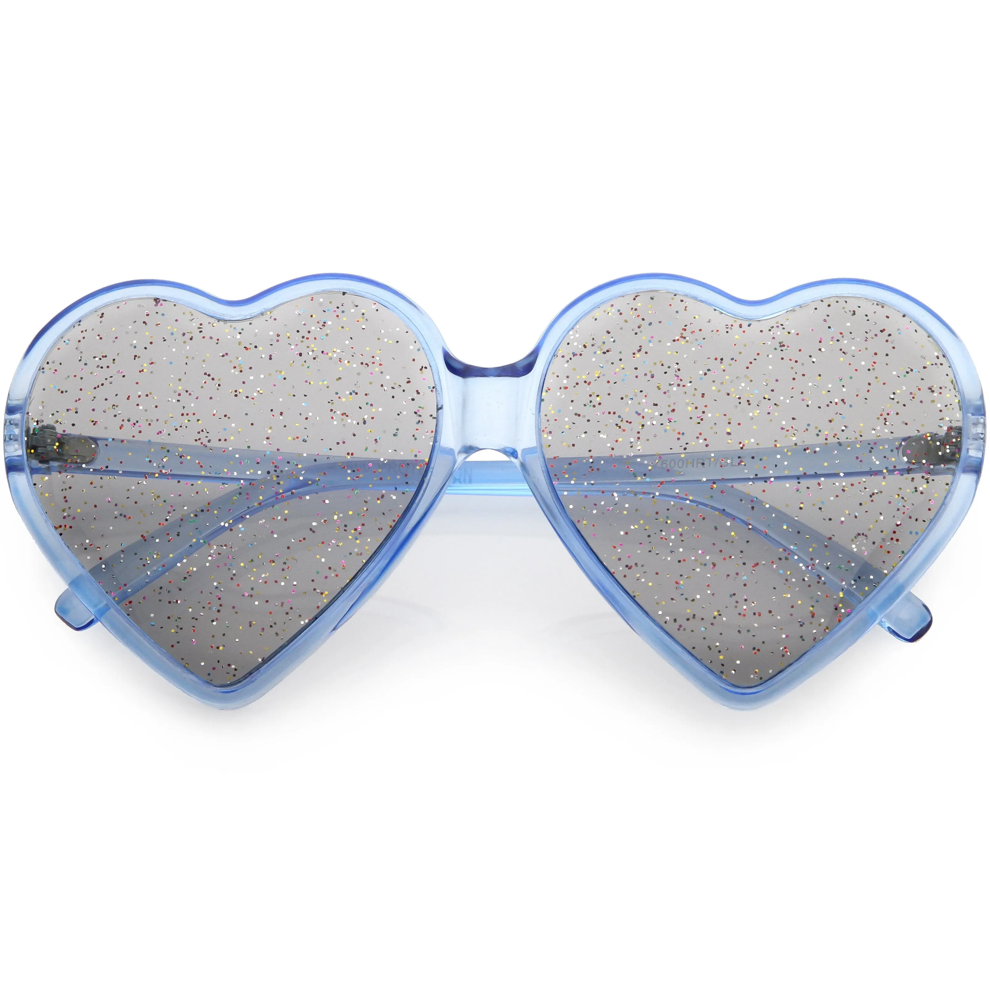 Women's Oversize Novelty Heart Shape Glitter Lens Sunglasses C876 sold by ZeroUV