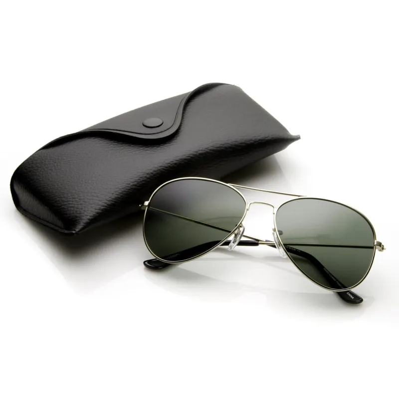 Limited Edition Classic Metal Tear Drop Aviator Polarized Sunglasses + Case 6010 sold by ZeroUV