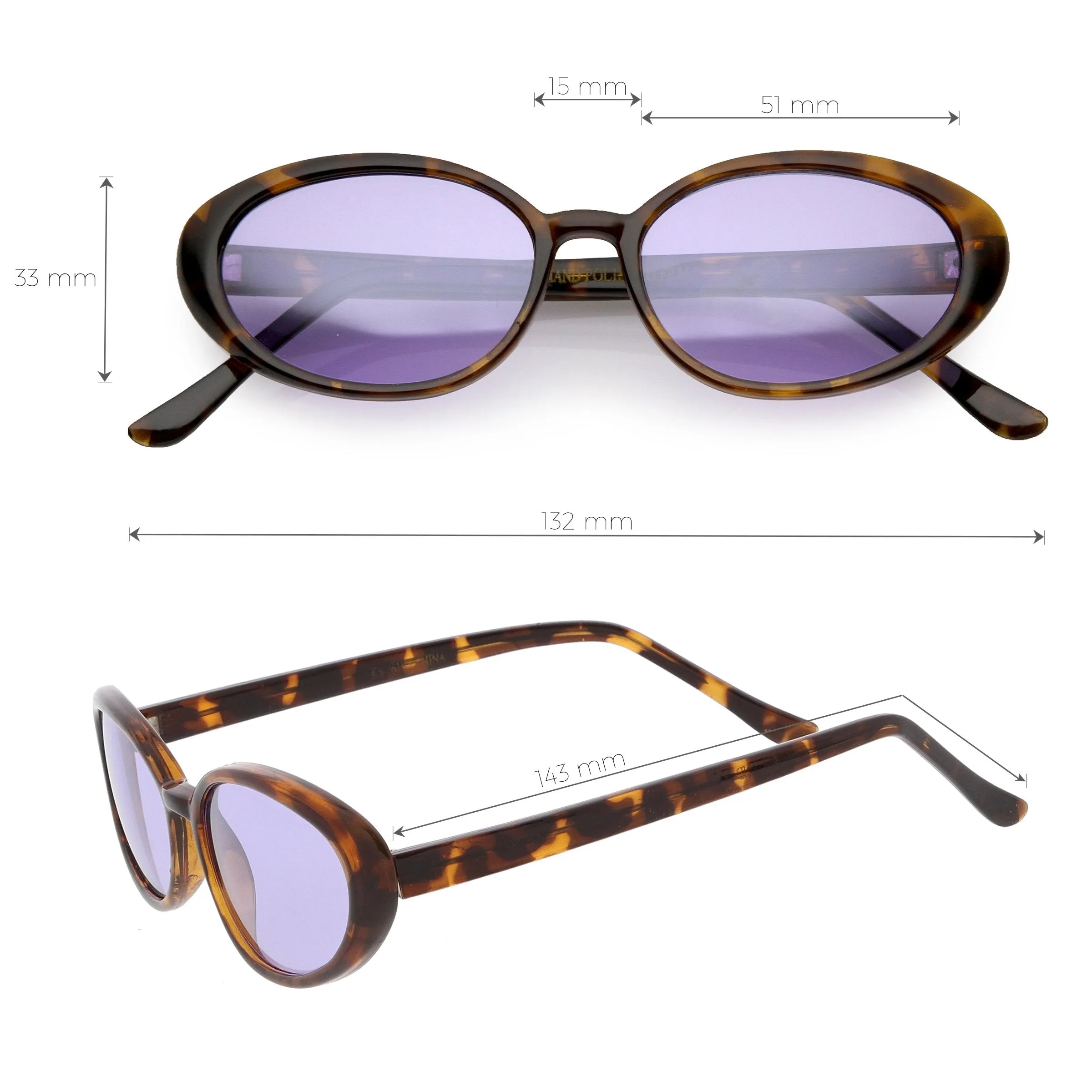 Women's True Vintage Color Tone Lens Oval Sunglasses C697 sold by ZeroUV product image thumbnail 2