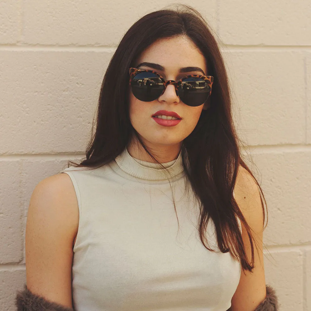 Women's Designer Round Indie Half Frame Cat Eye Sunglasses 8920 sold by ZeroUV product image thumbnail 2