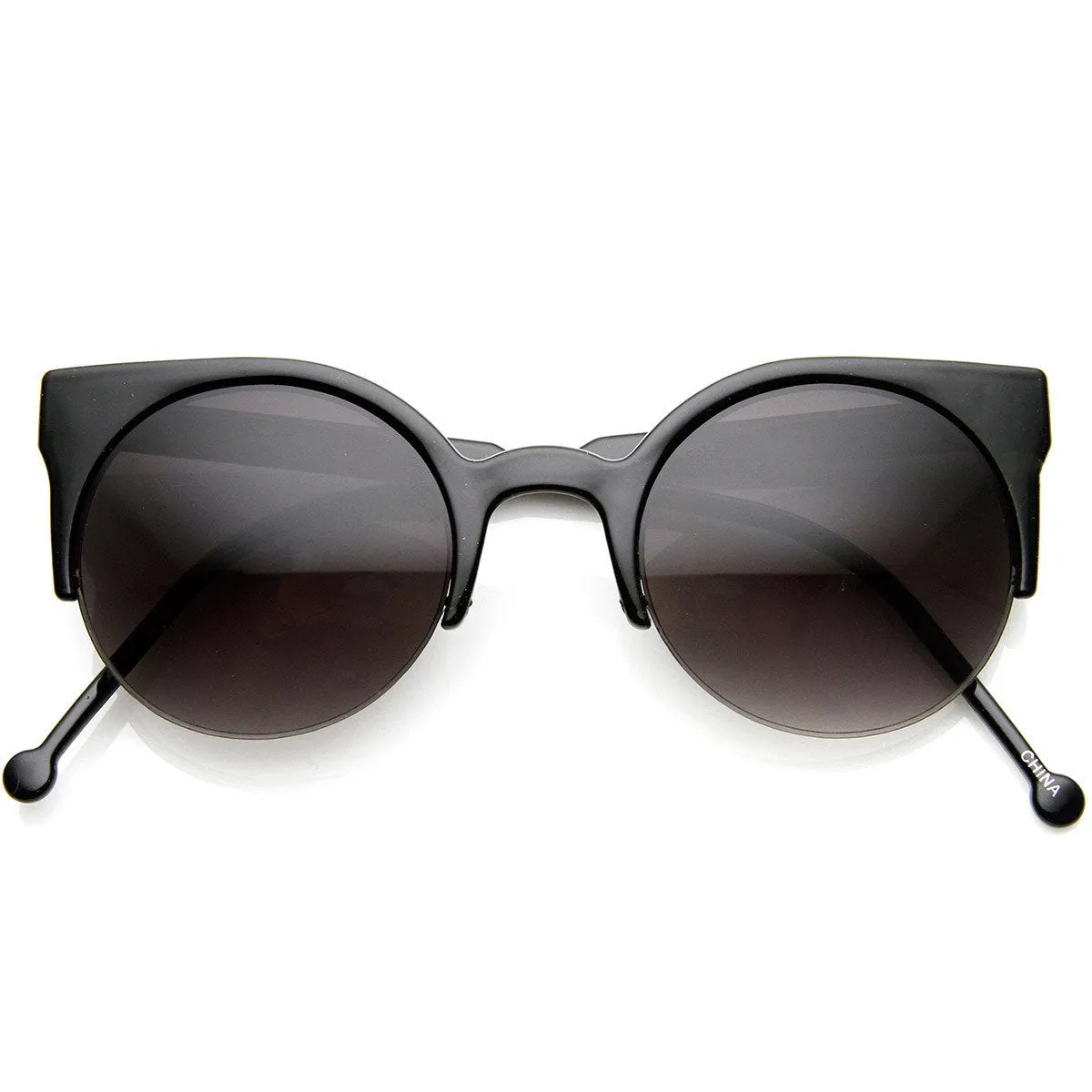 Women's Designer Round Indie Half Frame Cat Eye Sunglasses 8920 sold by ZeroUV product image thumbnail 4
