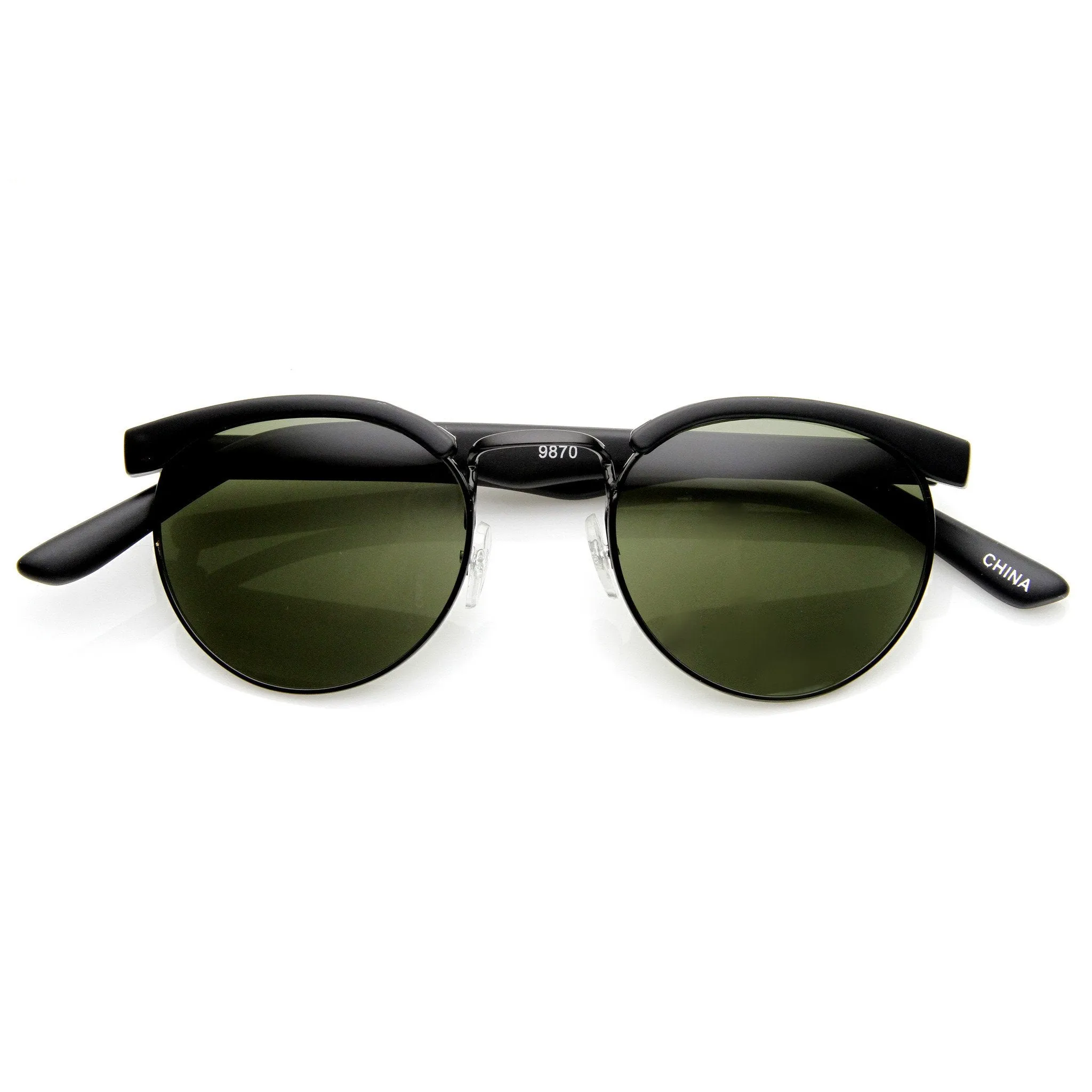 Dapper Vintage Fashion Round Half Frame Sunglasses 9165 sold by ZeroUV product image thumbnail 4