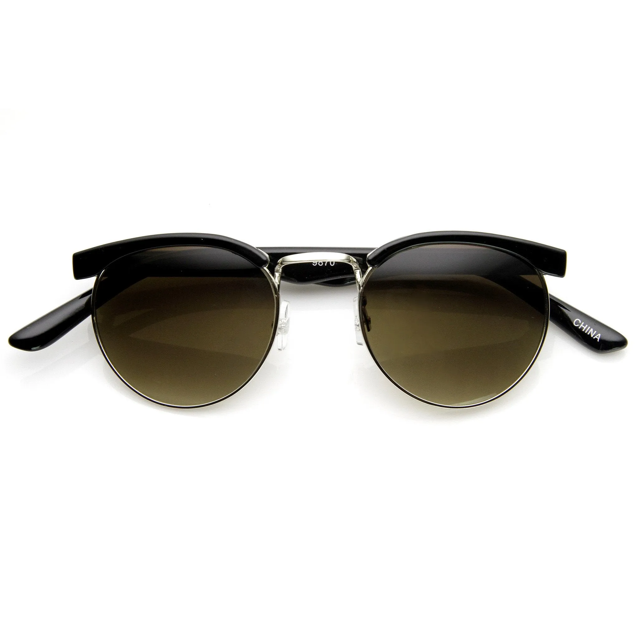 Dapper Vintage Fashion Round Half Frame Sunglasses 9165 sold by ZeroUV product image thumbnail 5
