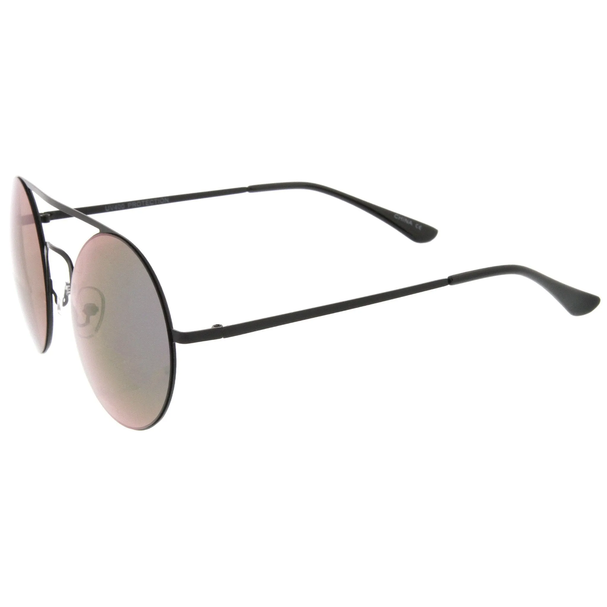 Modern Slim Round Mirrored Flat Lens Sunglasses A505 sold by ZeroUV product image thumbnail 5