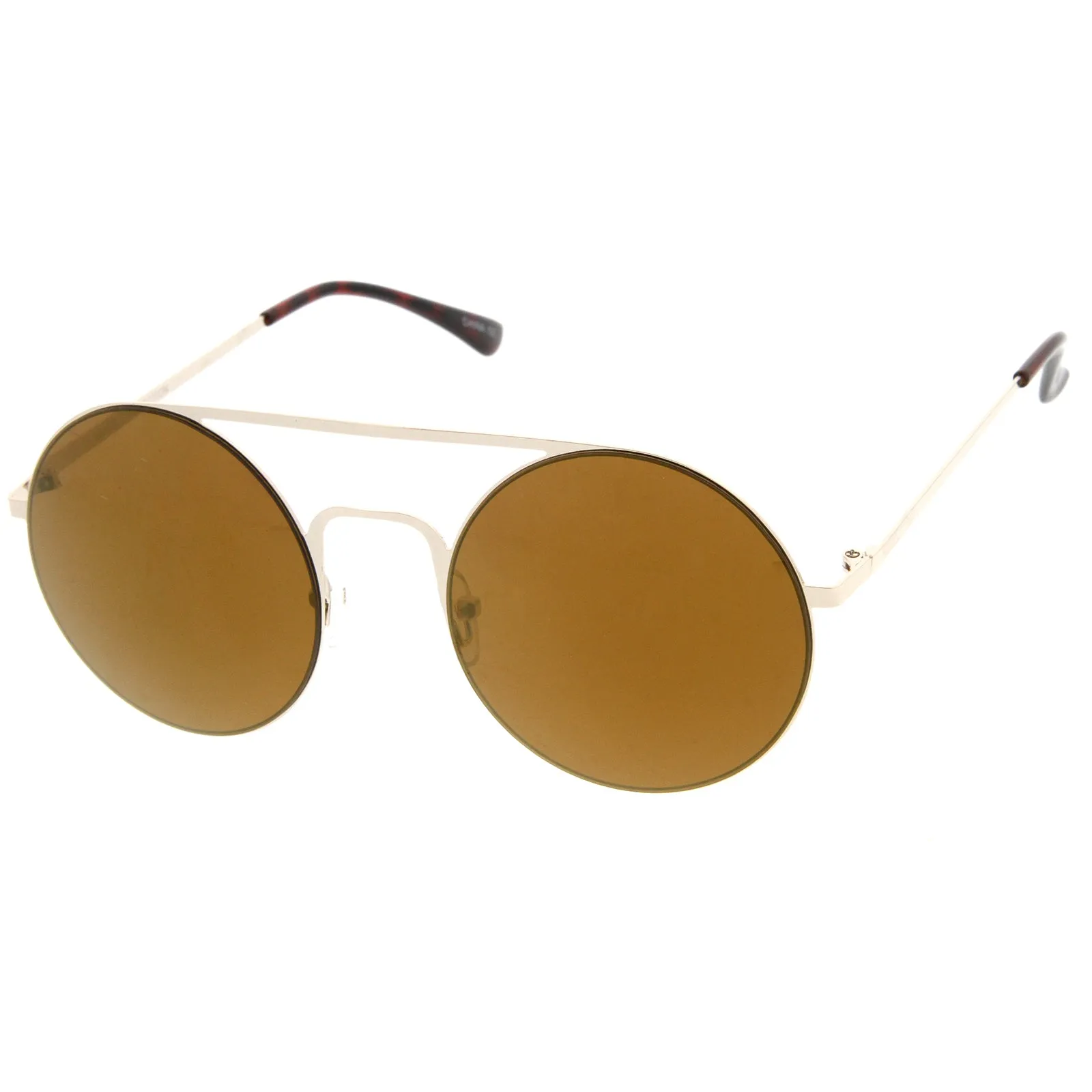 Modern Slim Round Mirrored Flat Lens Sunglasses A505 sold by ZeroUV product image thumbnail 2