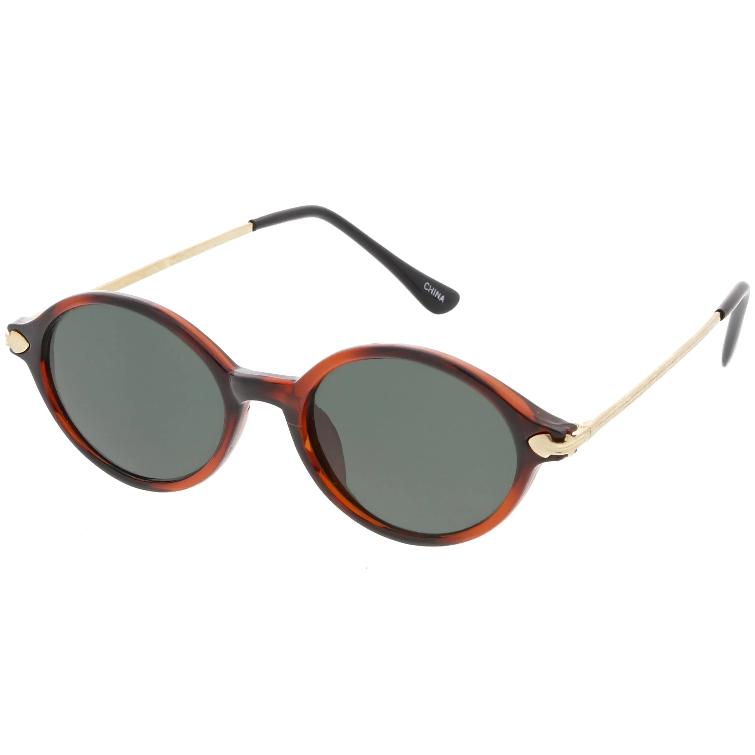 Small European True Vintage Oval Indie Dapper Sunglasses C646 sold by ZeroUV product image thumbnail 2