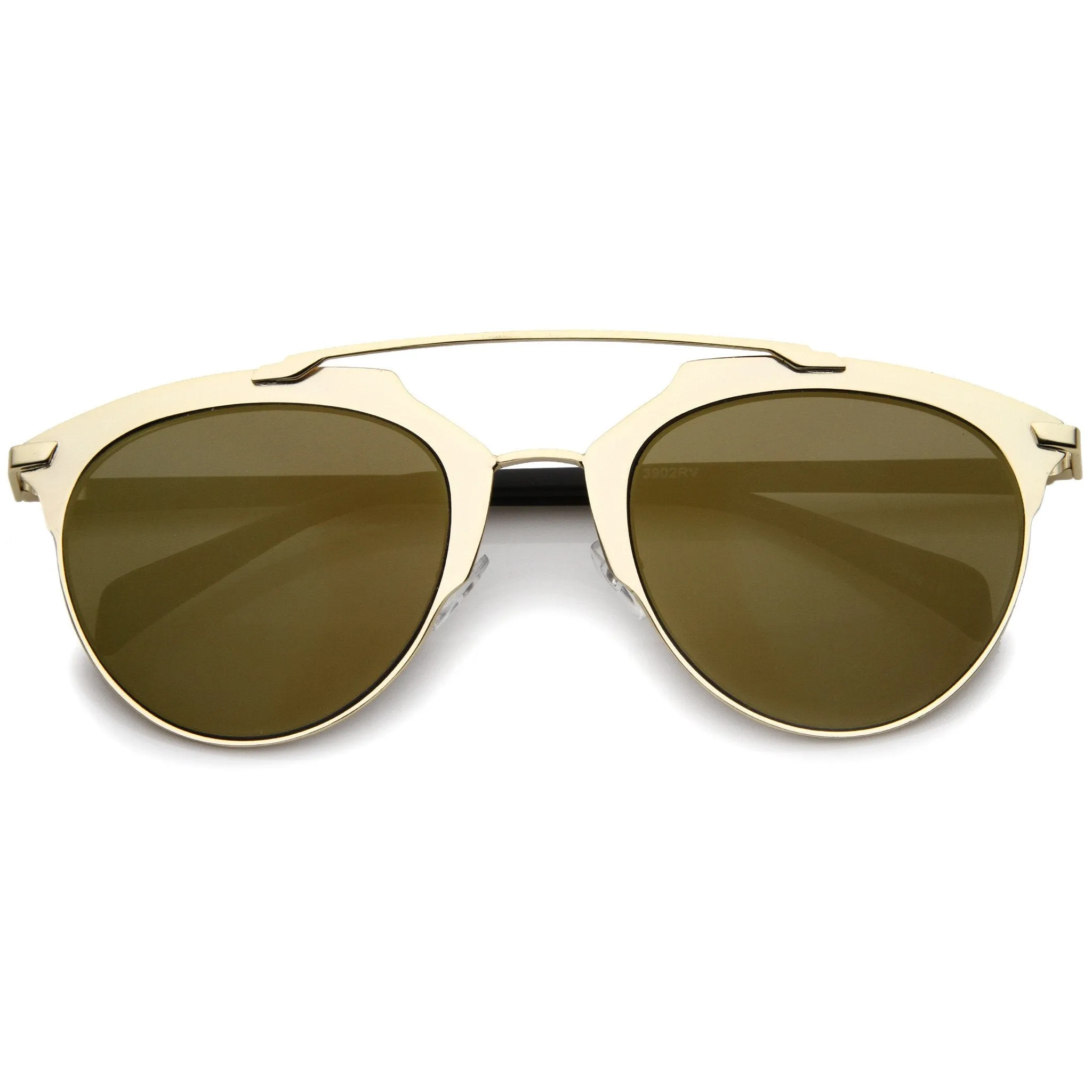Modern Metallic Frame Mirrored Lens Pantos Aviator Sunglasses A317 sold by ZeroUV product image thumbnail 5