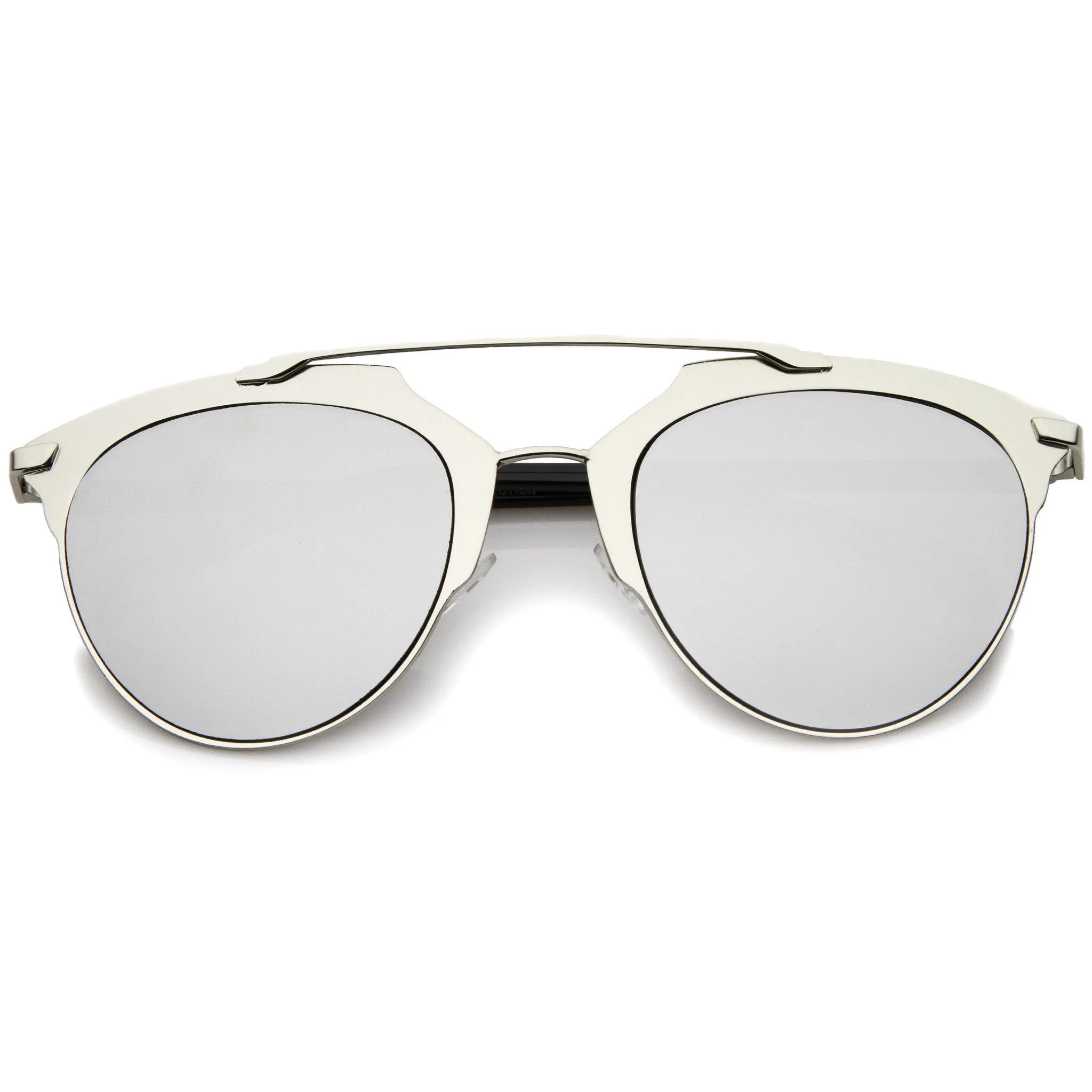 Modern Metallic Frame Mirrored Lens Pantos Aviator Sunglasses A317 sold by ZeroUV product image thumbnail 4