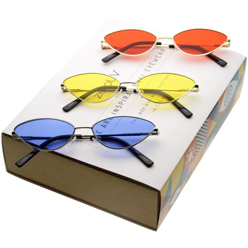 Retro 1990's Color Tone Small Cat Eye Sunglasses C724 [Promo Box] sold by ZeroUV