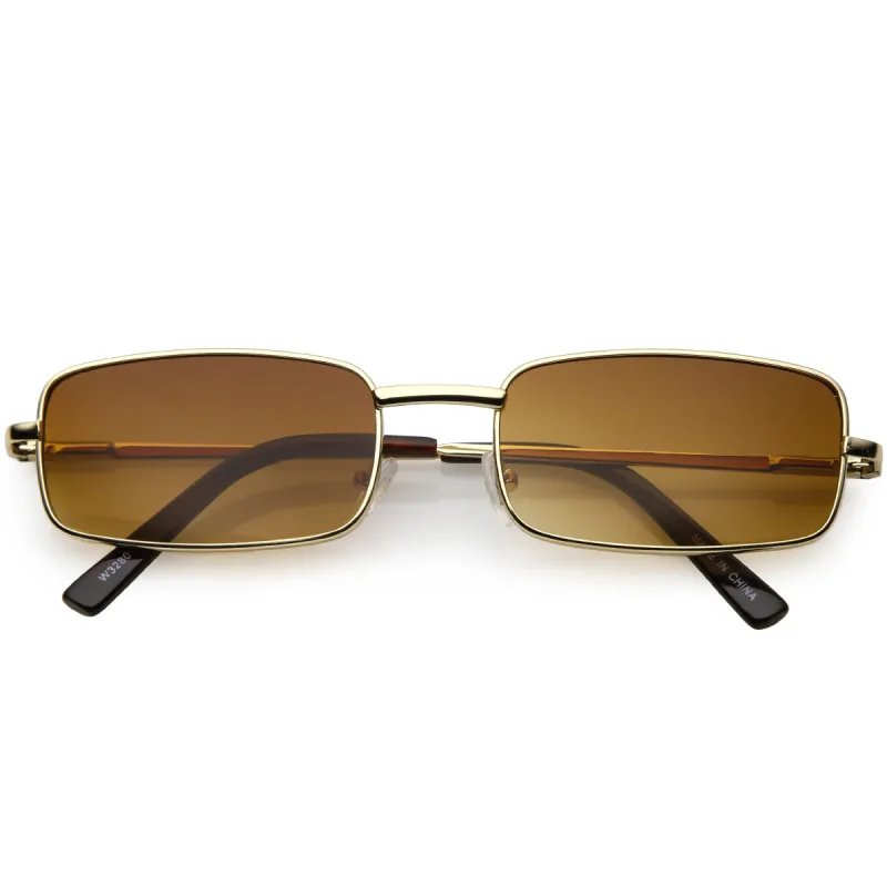 Retro 1990's Small Rectangle Flat Lens Sunglasses C719 sold by ZeroUV