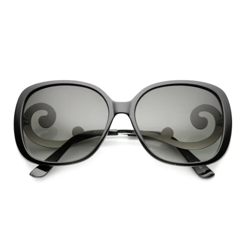 Women's Square Sunglasses With Swirl Temples 9774 sold by ZeroUV