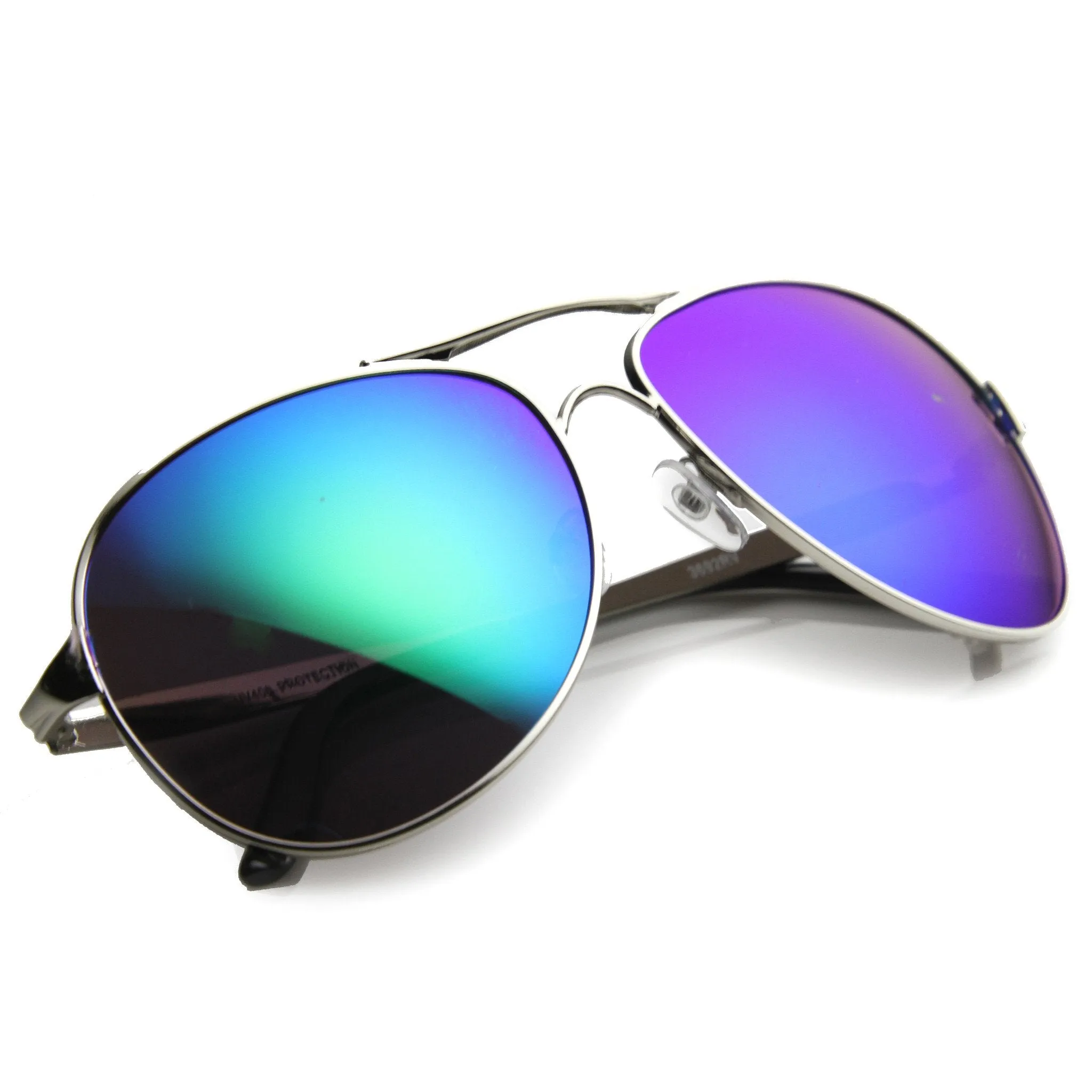 Retro Full Metal Wire Mirror Mirror Lens Aviator Sunglasses 9874 sold by ZeroUV product image thumbnail 4