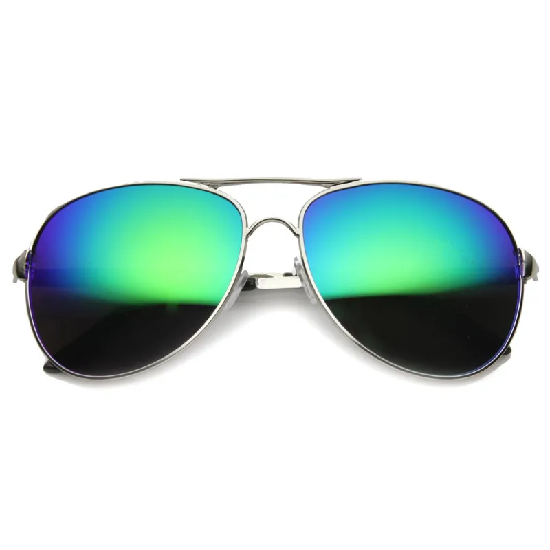 Retro Full Metal Wire Mirror Mirror Lens Aviator Sunglasses 9874 sold by ZeroUV