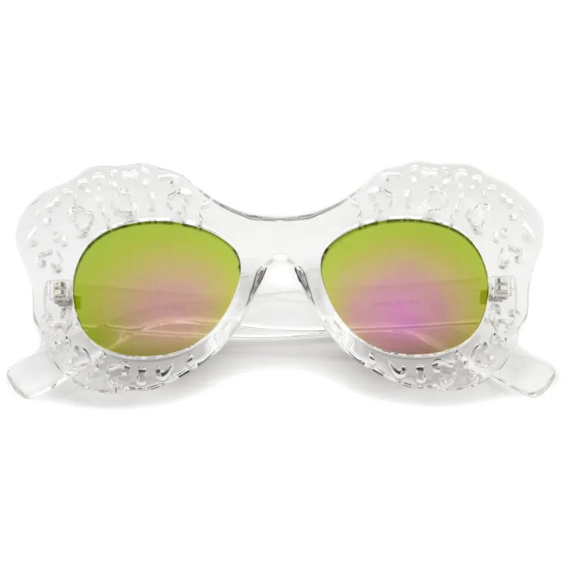 Oversize Transparent Mirror Lens Butterfly Sunglasses A503 sold by ZeroUV