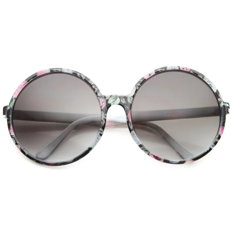 Oversize Women's Festival Floral Round Sunglasses A178 sold by ZeroUV