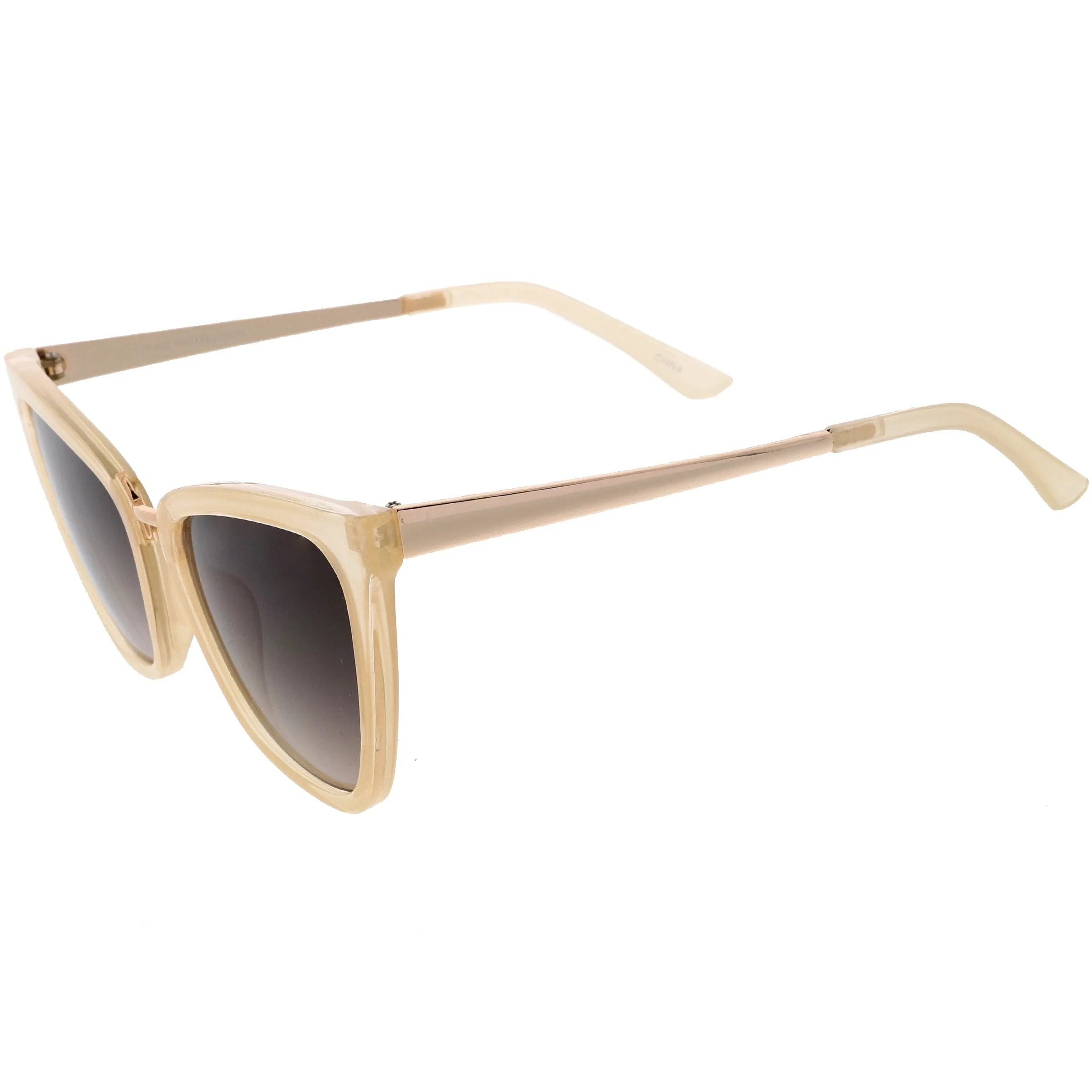 Oversize Two-Tone Metal Nose Bridge Accent Cat Eye Sunglasses D001 sold by ZeroUV product image thumbnail 3