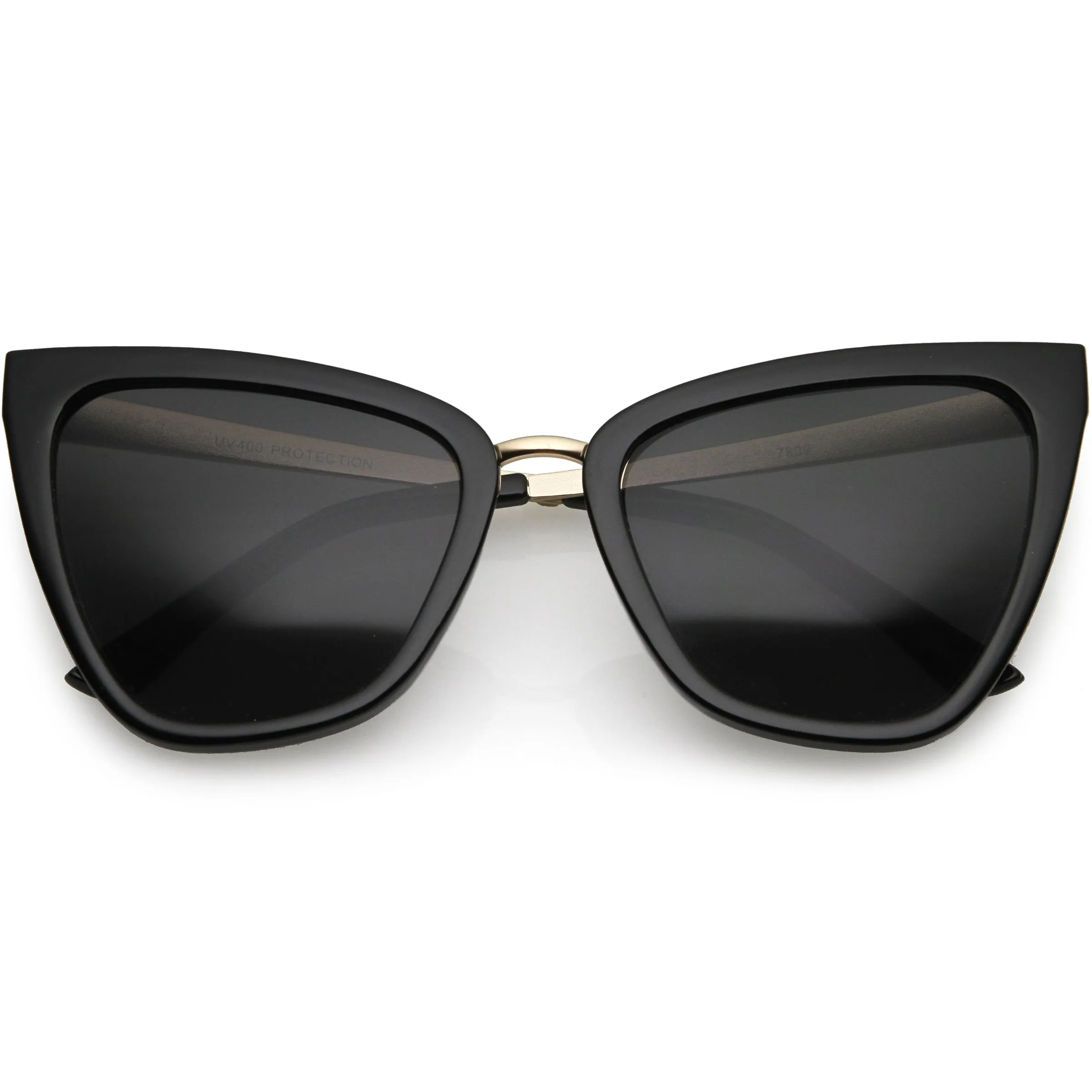 Oversize Two-Tone Metal Nose Bridge Accent Cat Eye Sunglasses D001 sold by ZeroUV product image thumbnail 4