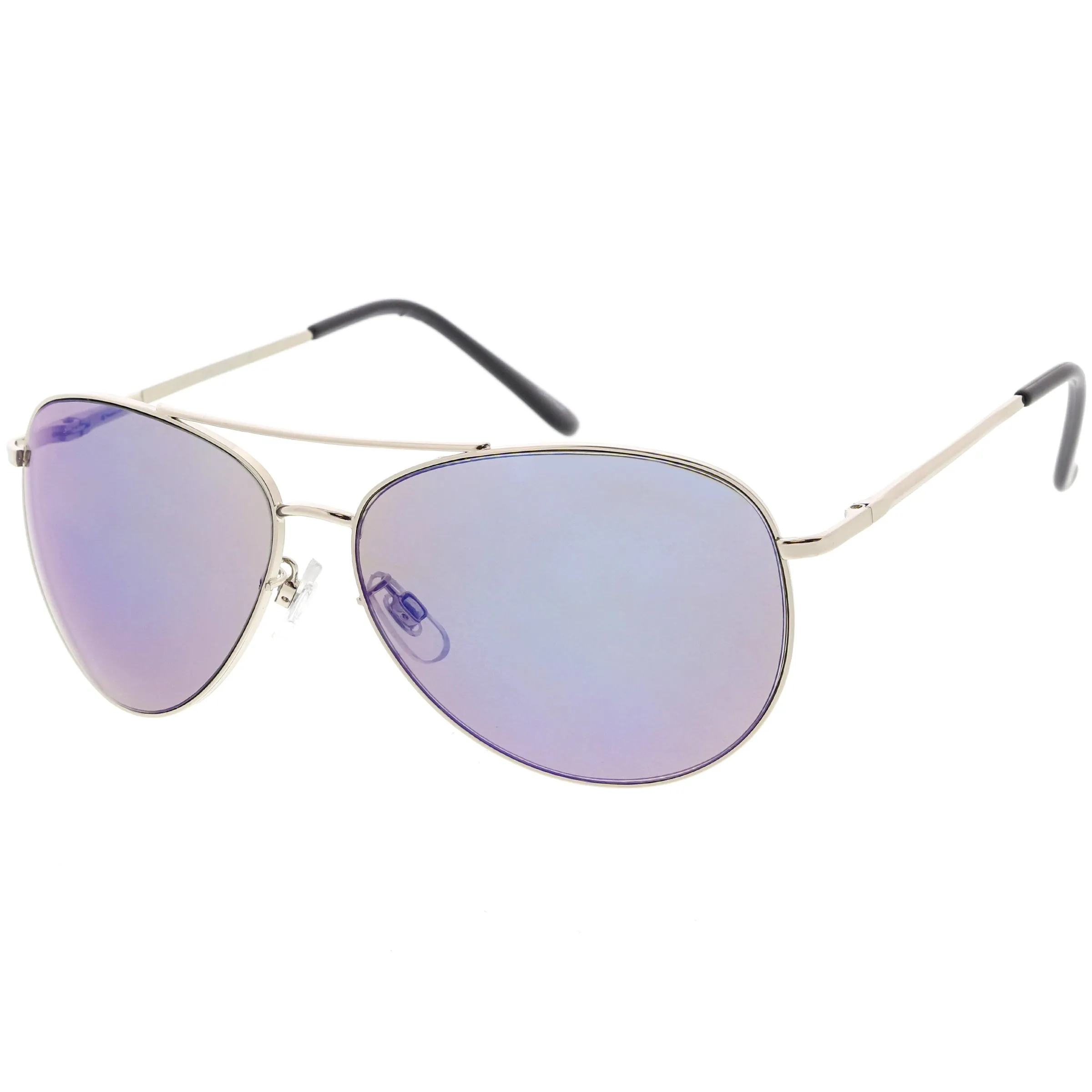 Classic Round Colored Mirror Lens Aviator Sunglasses C780 sold by ZeroUV product image thumbnail 5